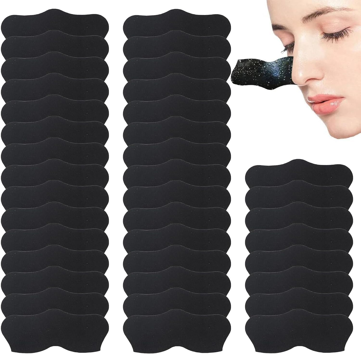 100 Pcs Blackhead Removal Strip, Nose Strip, Blackhead Pore Strip, Charcoal Deep Cleaning Nose Strip, Suitable for Men and Women image number 1