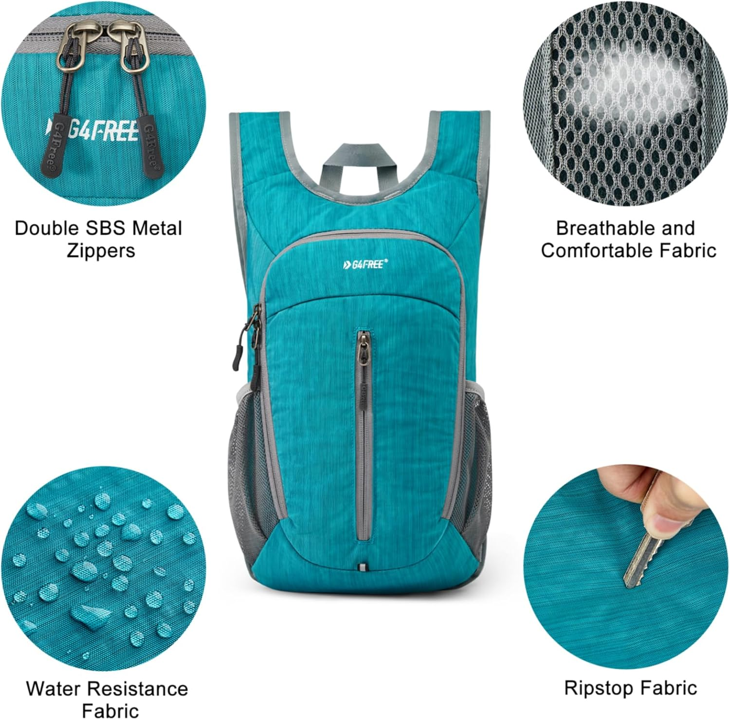 G4Free 10L Hiking Backpack Small Travel Hiking Daypack Lightweight Packable Backpack Casual Foldable Shoulder Bag - Beige image number 2