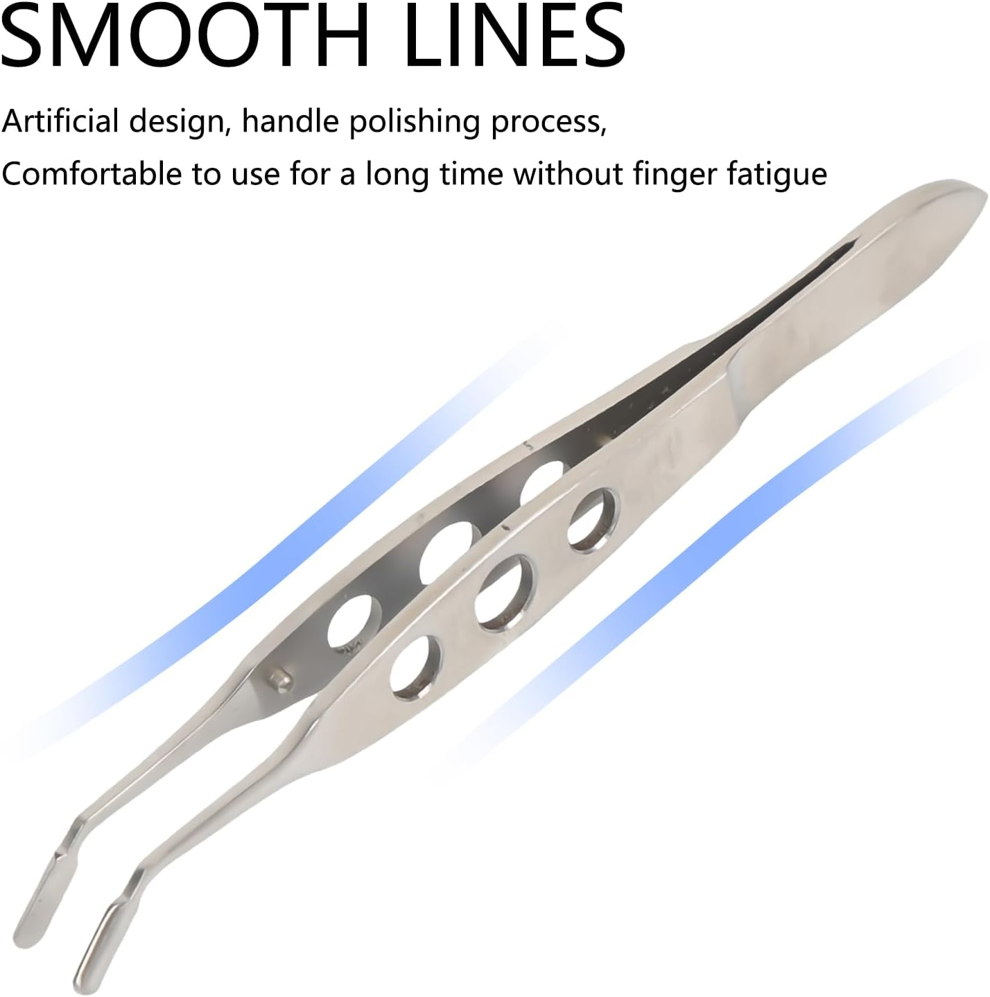 Luzcauwy Eyelid Massage Tool - Professional Stainless Steel Eye Beauty Tweezers for Relaxation - Smooth Square Head Eye Spa Accessory for Daily Care (10Cm) image number 3