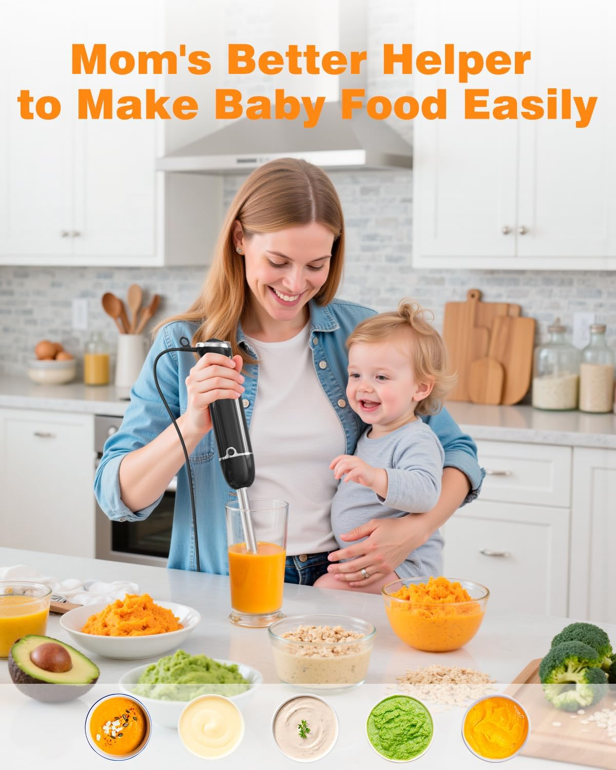 Micomlan Hand Stick Blender - 7In1 Electric Blenders, 1000W Immersion Handheld Blender Set with 12 Speed Heavy Duty Motor, Bpa-Free Handheld Mixer with 500Ml Mixing Beaker for Soup,Smoothie,Baby Food image number 1