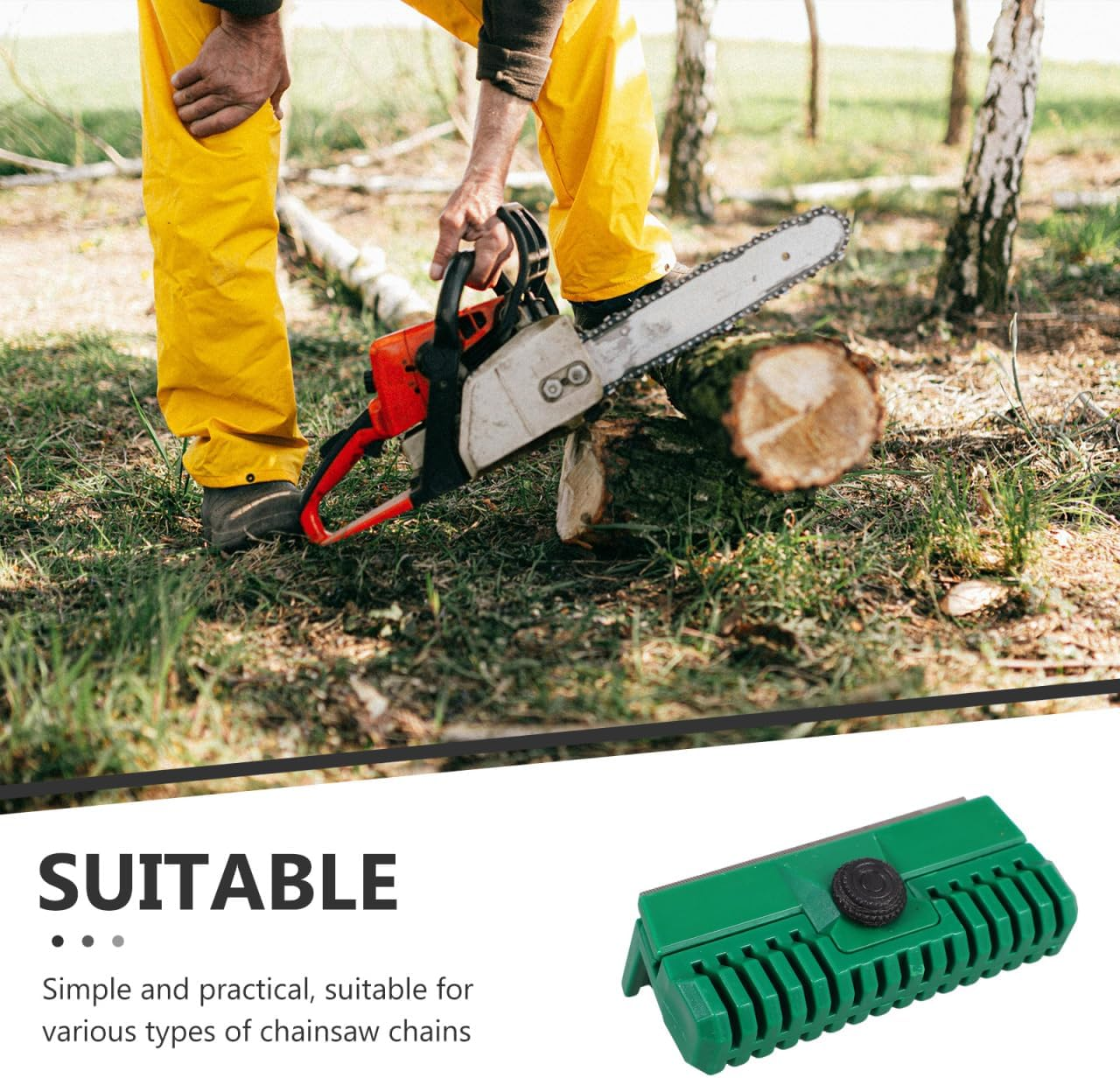 Kisangel Chainsaw Bar Rail Repair Tool 2Pcs Plastic Guide Bar Dressing Tool for Chainsaw Chain Maintenance and Efficient Outdoor Power Accessories image number 1