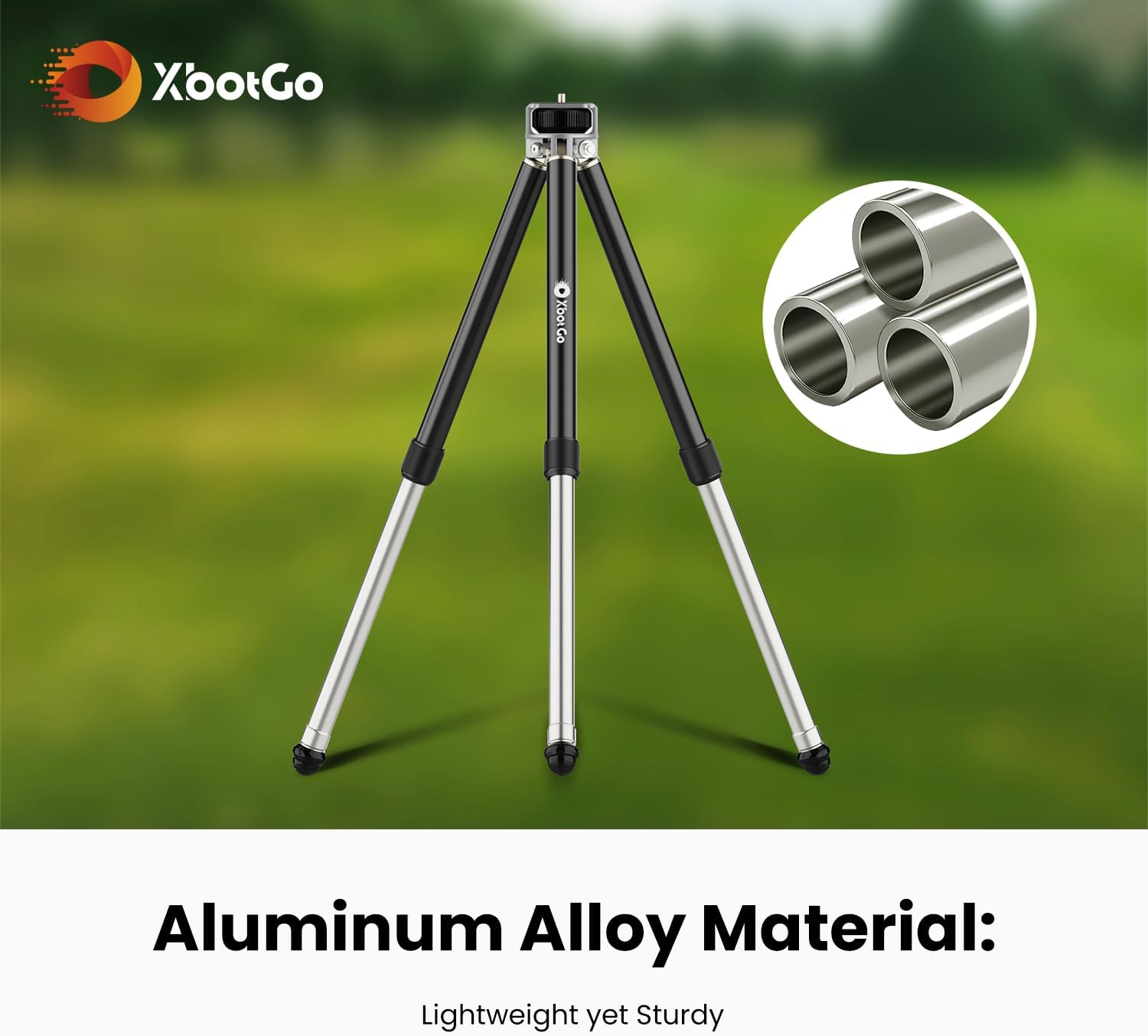 Xbotgo Update T1 Tripod, 115 Cm Height, 3 Kg Load Capacity, Lightweight Aluminium, Compatible Chameleon Sport Gimbal, with Quick Release Plate, Easy Setup, Portable