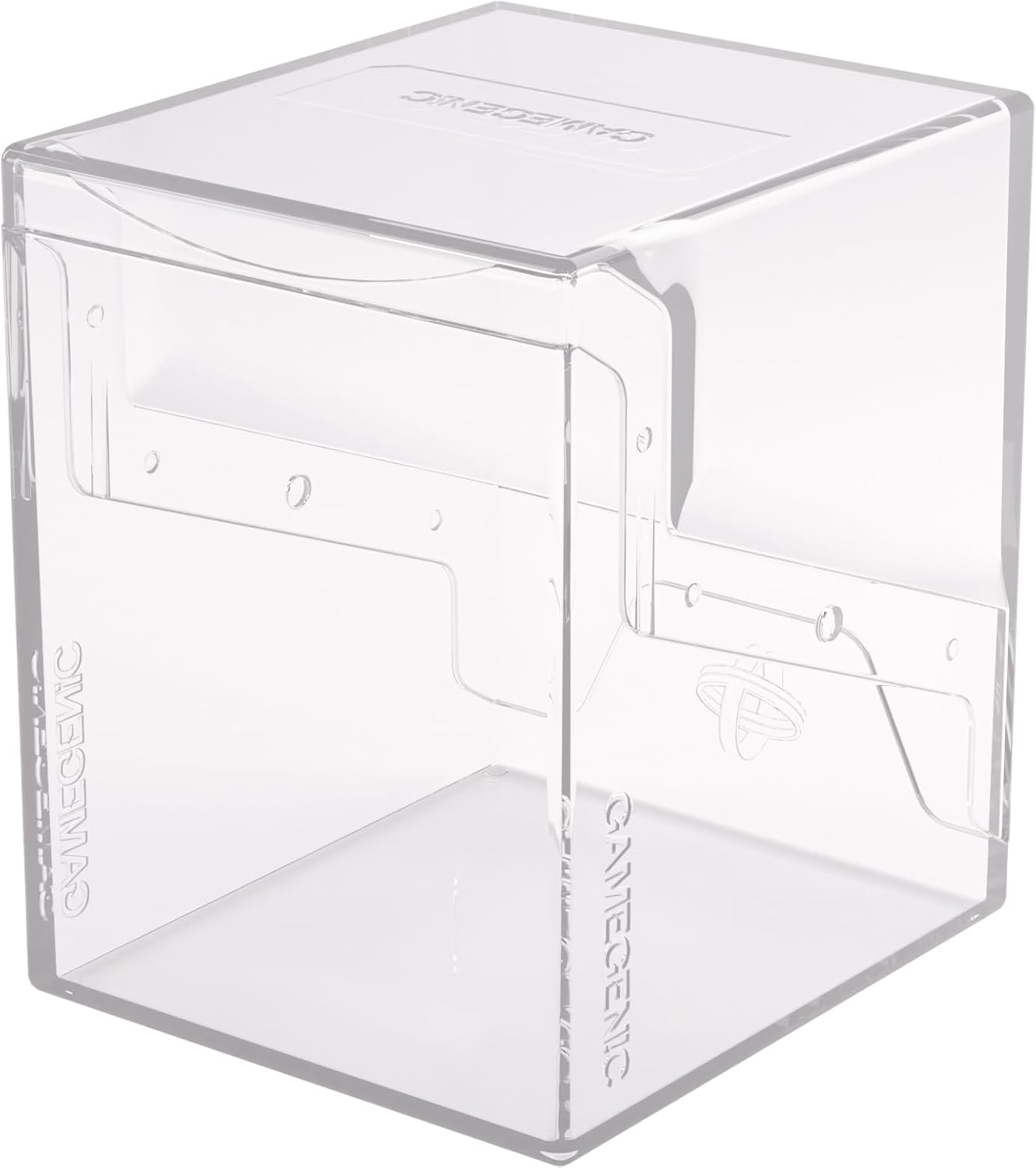 Gamegenic Bastion 100+ XL Deck Box - Compact, Secure, and Perfectly Organized for Your Trading Cards! Safely Protects 100+ Double-Sleeved Cards, Clear Color, Made