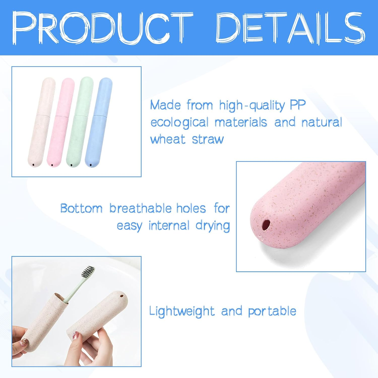 Toothbrush Travel Case, 8Pcs Toothbrush Holder Travel, Toothbrush Case, Portable Breathable Tooth Brush Holder, Suitable for Camping, School, Business, Home, Outdoor(Multicolor) image number 1