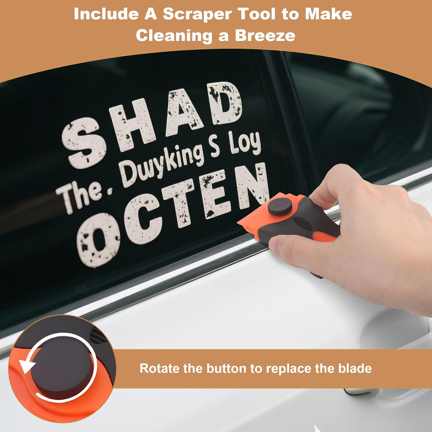 Adhesive Residue Remover, Car, 2 Pieces, 4 Inch Sticker Remover with Adapter, Film Eraser Battery Screwdriver, Sticker Eraser of Cars, Rvs, Boats, Vinyl, Glue, Stickers and Adhesive