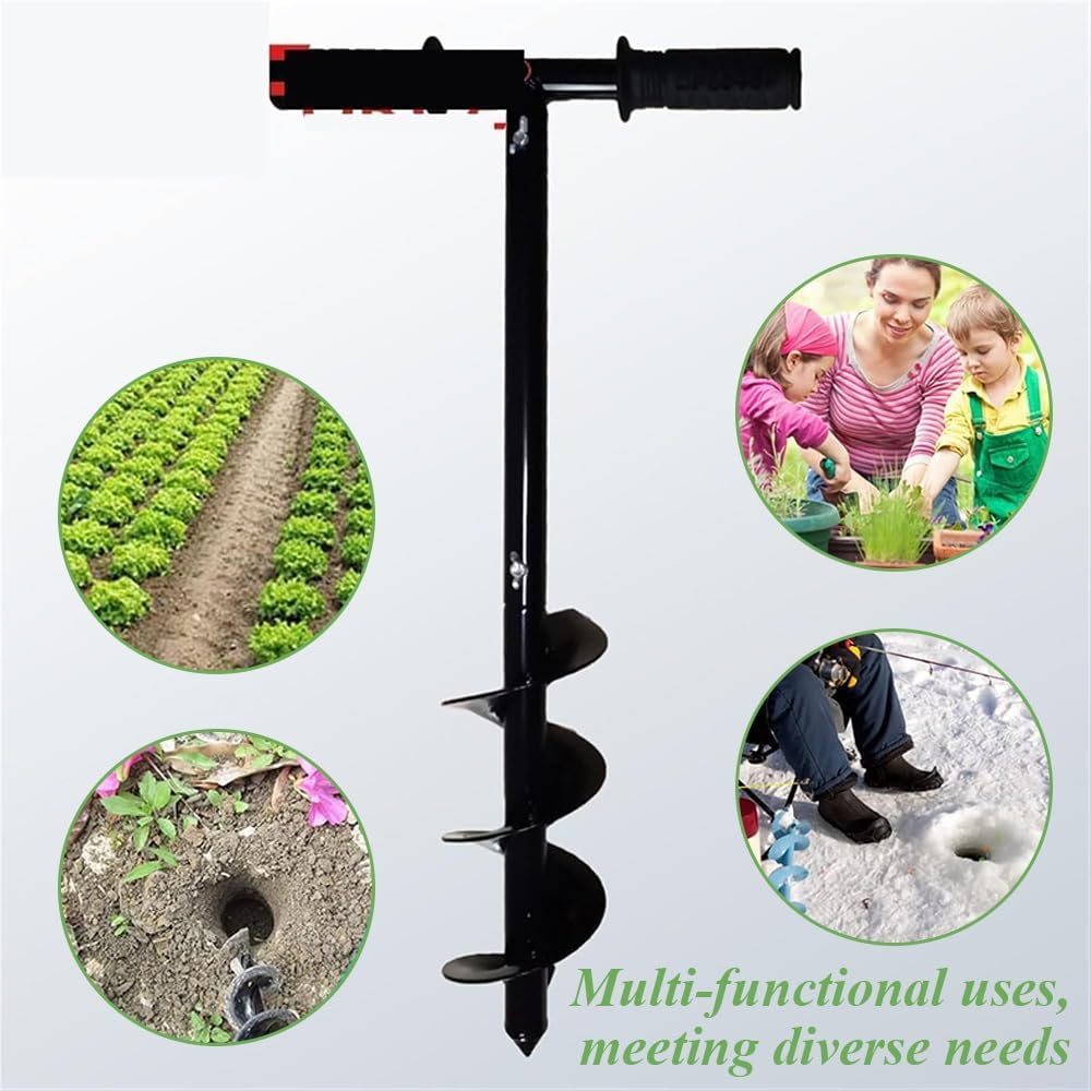 Hand Earth Drill,Professional Metal Earth Drill,Handheld Manual Digger,Ground Auger,To Plant Flowers and Shrubs,Planting Seedlings,Loosening Soil and Digging Holes,Garden Tools image number 4