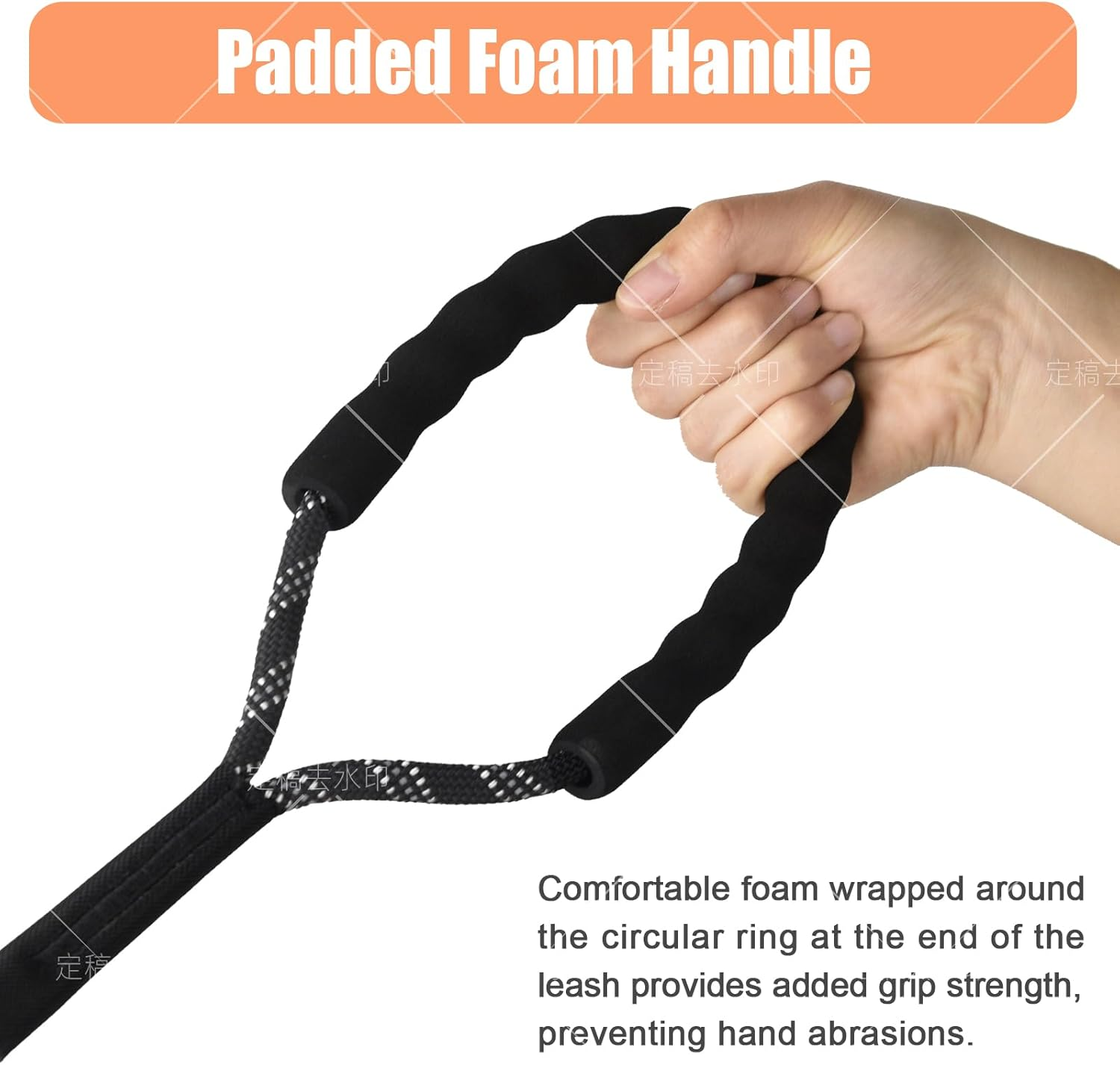 Dog Training Leash 5M 10M 15FT 30FT Reflective Extra Long Dog Lead Leash outside Puppy Camping Safety Back-Yard Rope Dog Lead for Small Medium Large Black Dog Leash 30FT(10M) image number 2