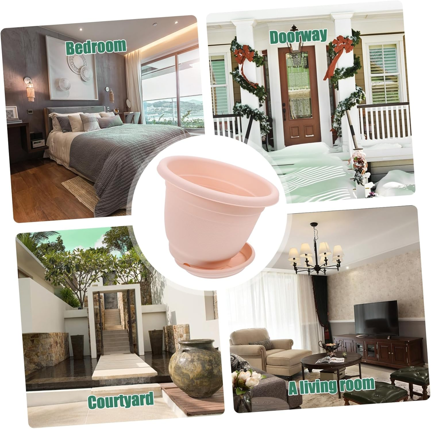 Levemolo 5Sets Root Control Flower Pot Plastic Planter Saucer Kit Garden Supply for Succulent Planters Outdoor for Plant Nursery Pots and Garden Nursery image number 3