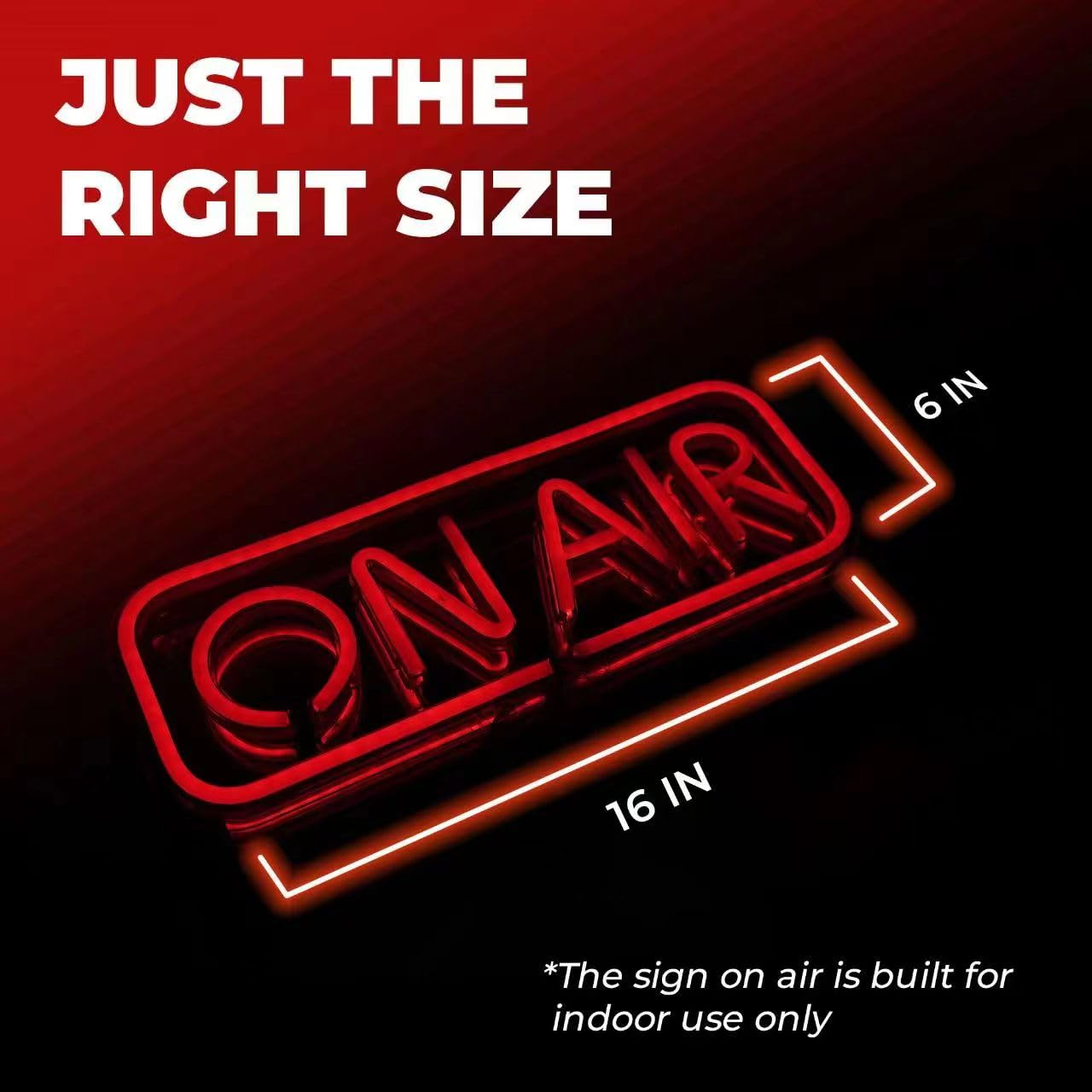 ON AIR Neon Signs, LED Studio Live Decorative Lights, Streaming Recording Sign, USB Connected, for Streamers Influencers Gamers Room Bar Club Home Party Decoration&hellip; (Red) - Red image number 3