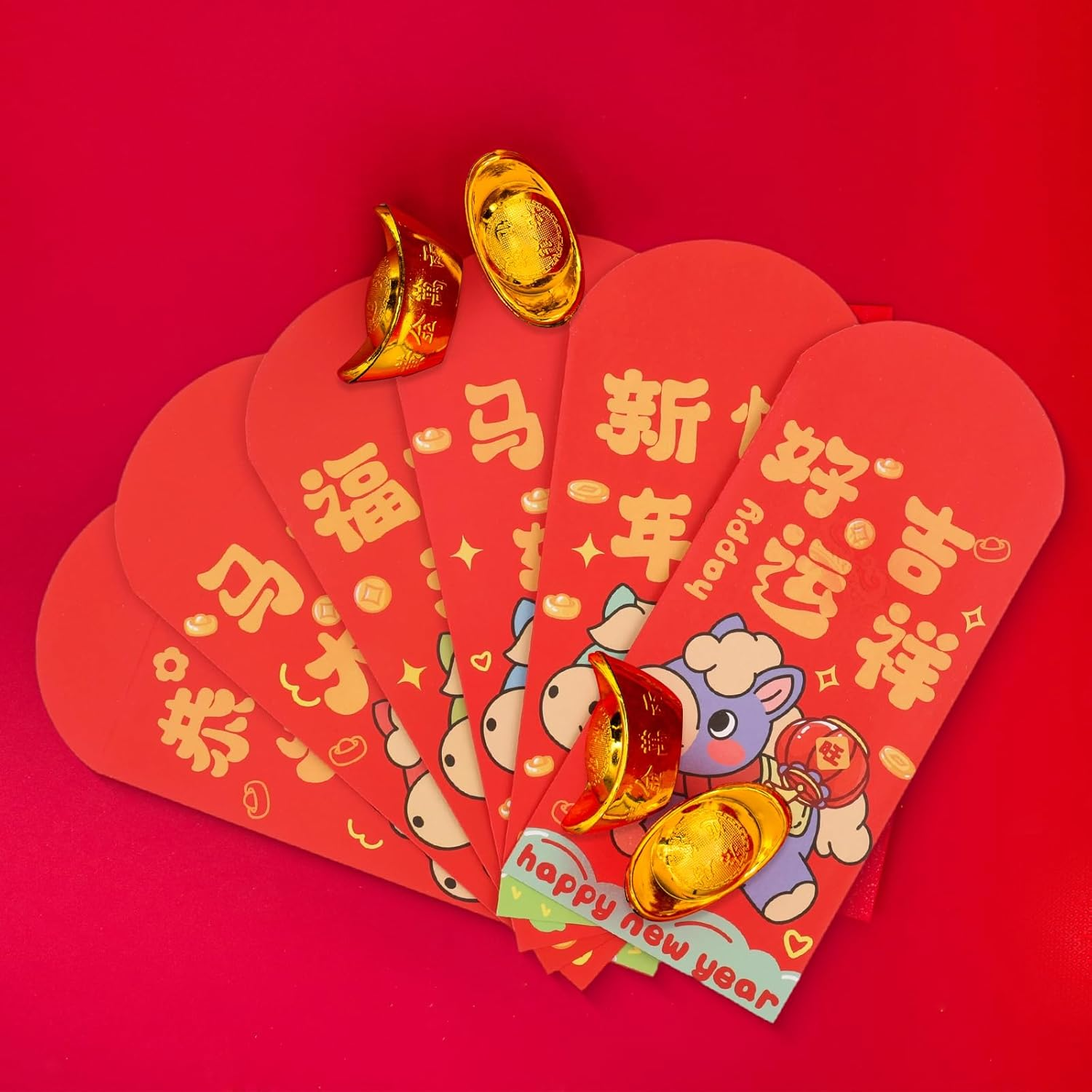 12 Pcs Red Envelopes Chinese New Year Horse，Red Packet Year of the Horse for Chinese Lunar New Year，Chinese New Year Red Envelope 2026 (Classic) image number 3