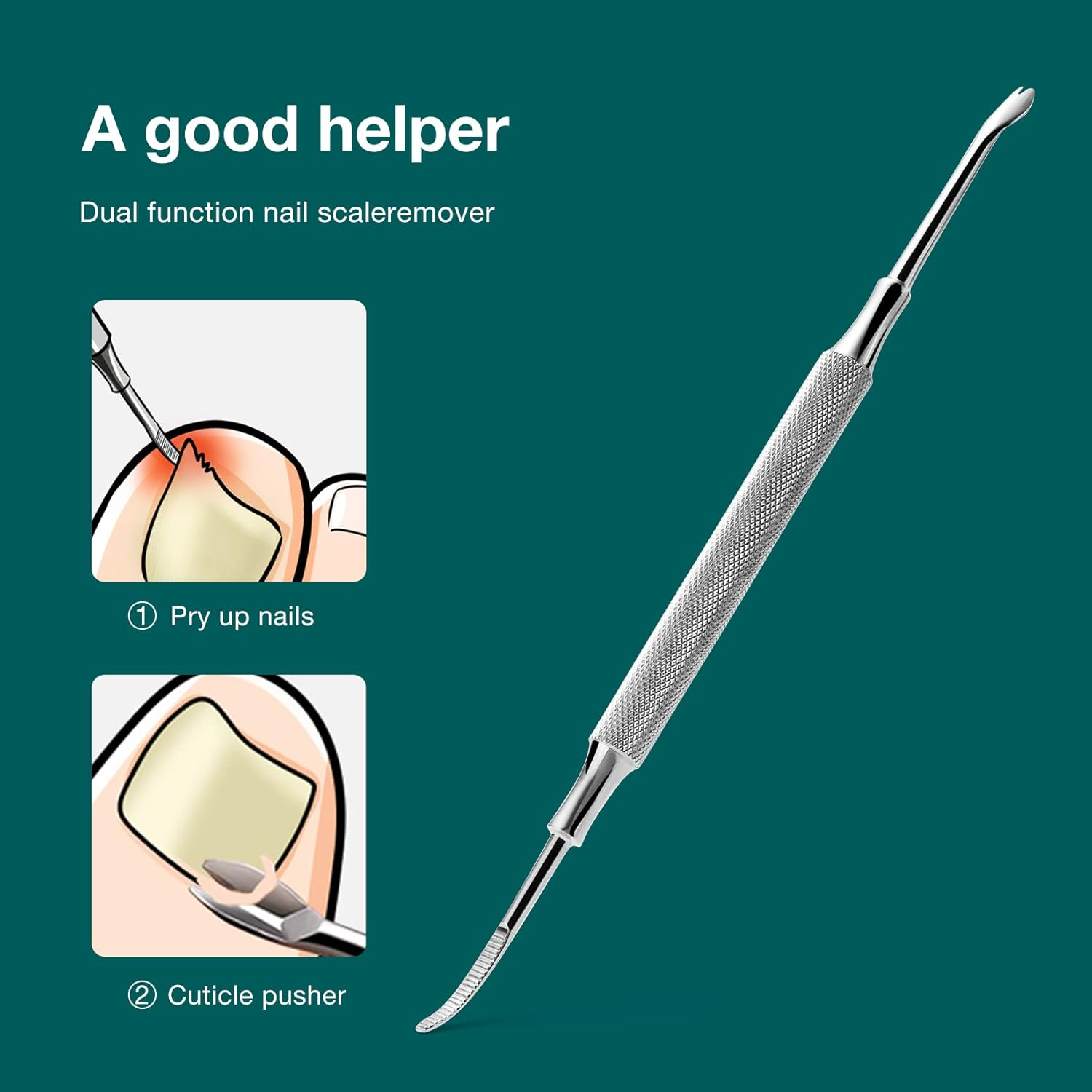 MR.GREEN Toenail Clippers Stainless Steel Ingrown Nail Cutter Thick and Hard Nails Pedicure Manicure Tools (Orange+Nail Remover) image number 3