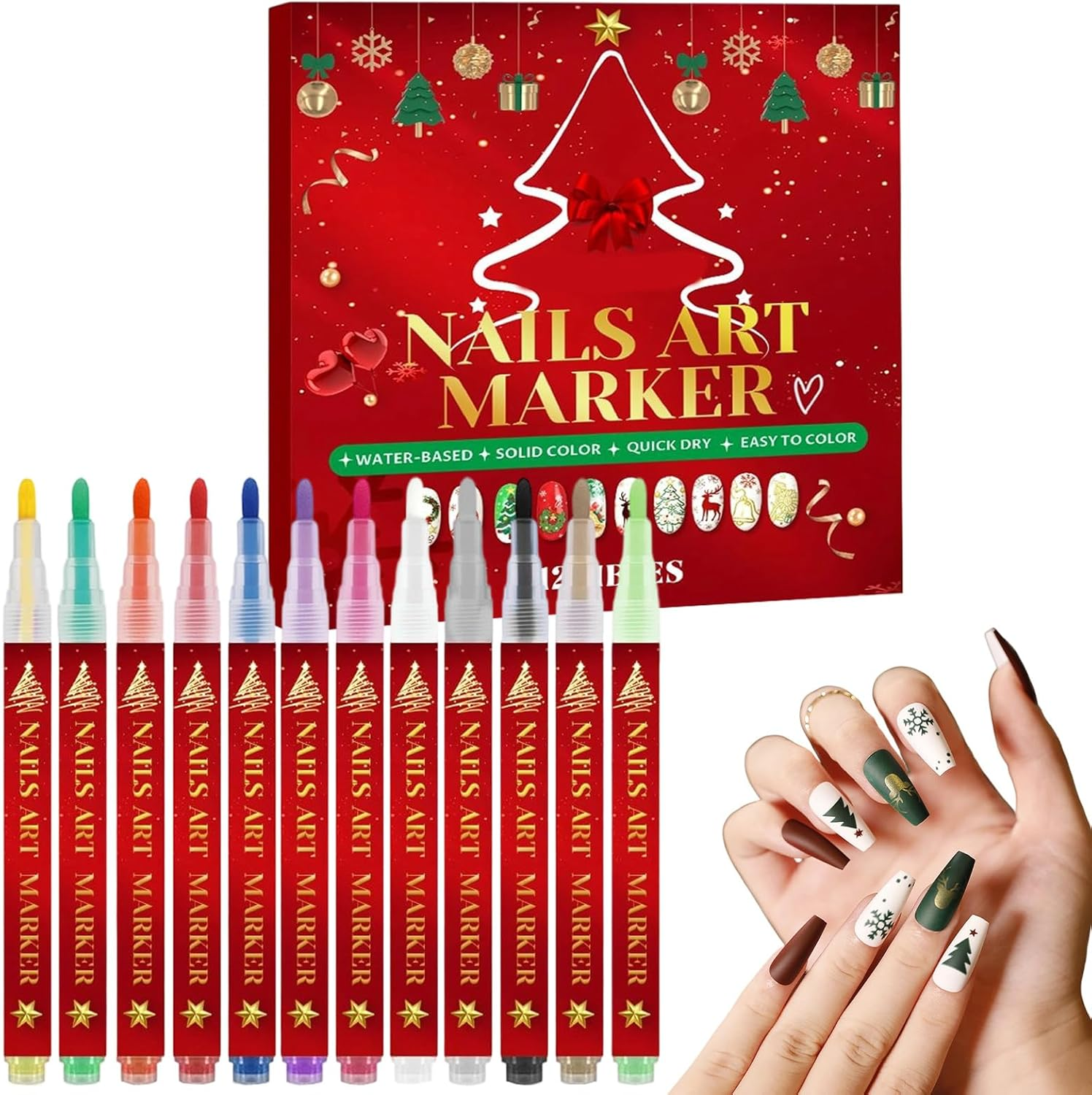 Hjatirace Nail Polish Pens | 12 Colors Manicure Drawing Tool | 0.3Mm Fine Tip Nail Dotting Marker,For Women Girls Art Design Doodle Drawing Graffiti Salon Home Beauty Practice image number 6