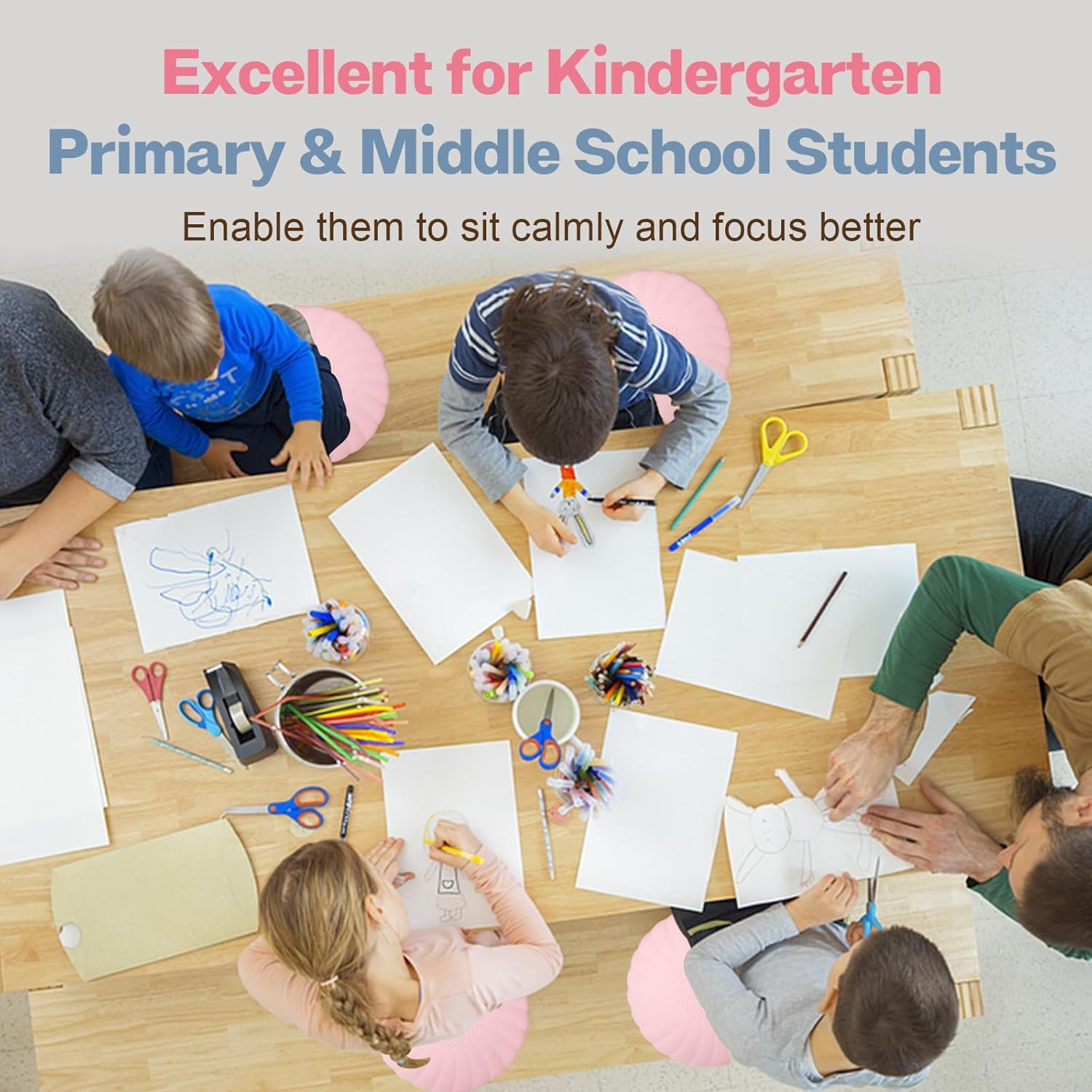 Wobble Cushion, Extra Thick Wiggle Seat for Sensory Kids, Non-Slip Balance Disc with Inflation Pump for Adults Core Strength, Posture Improvement & Physical Therapy (13.5In/34Cm) image number 1