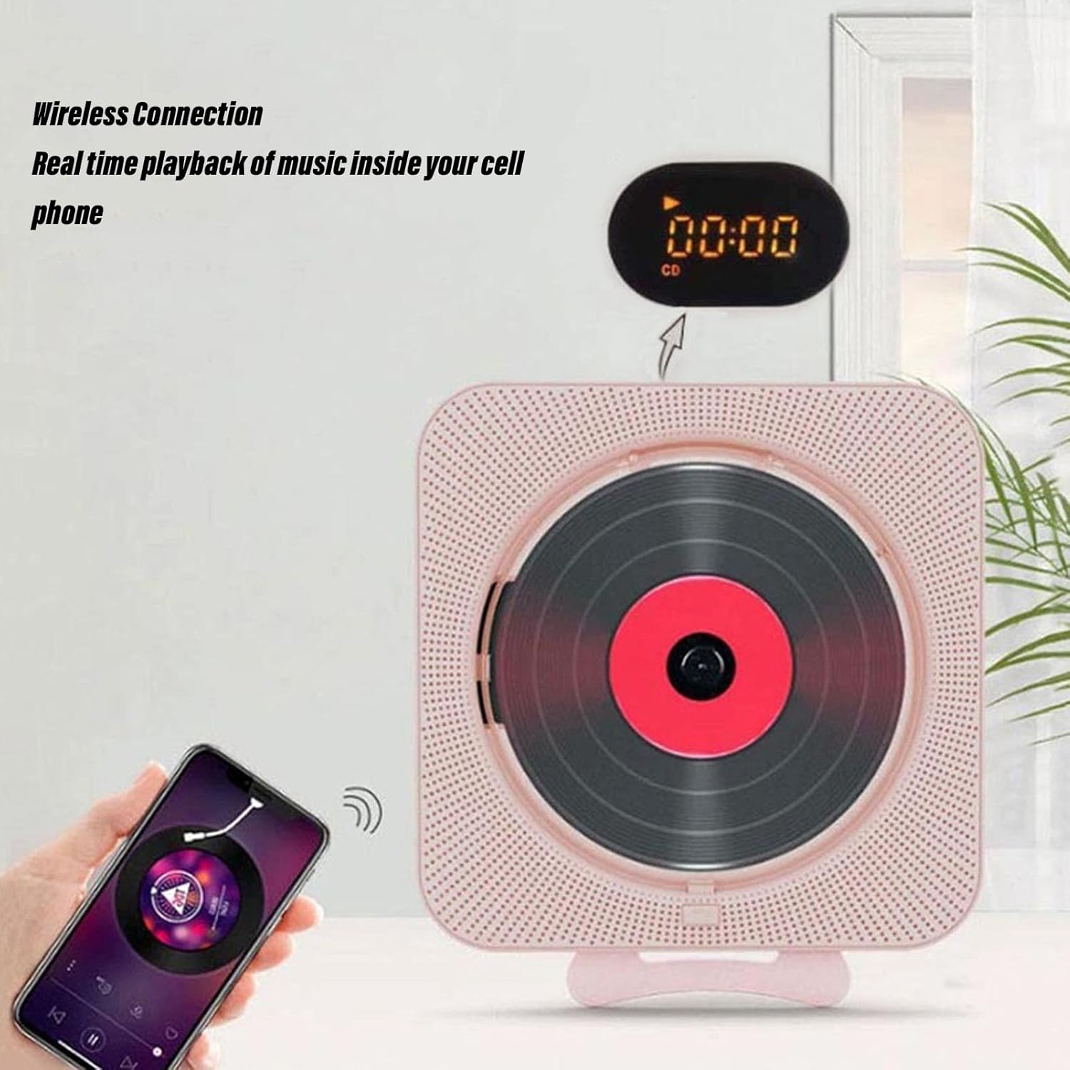 Bluetooth CD Player, Portable Wall Mountable CD Player with Dust Cover, Desktop CD Player with Hifi Sound Speakers, Music Player Home Audio with Remote, CD Player Gift (White) image number 3