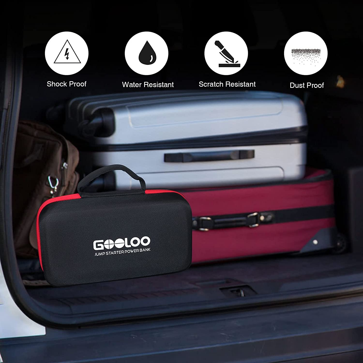GOOLOO Eva Protection Case for GT3000 GT4000 GT4000S 12V Gooloo Jump Starters,Portable Hard Storage Case Car Tool Gadgets Carry Bag image number 3