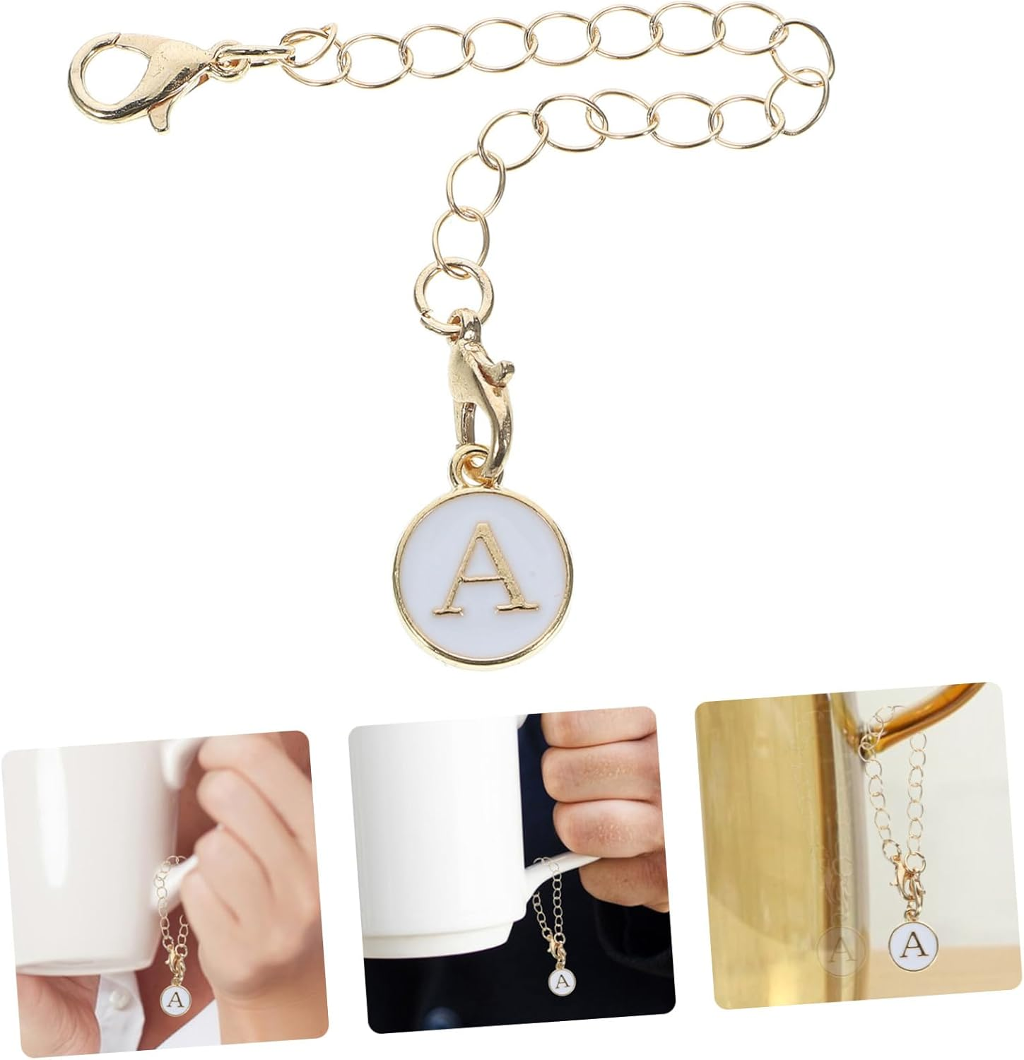 Veemoon Alloy Letter Keychain Pendant with Chain Alphabet Key Ring for Bags Back Purses Stylish Sturdy Accessory for Visibility and Everyday Use - Multi image number 2