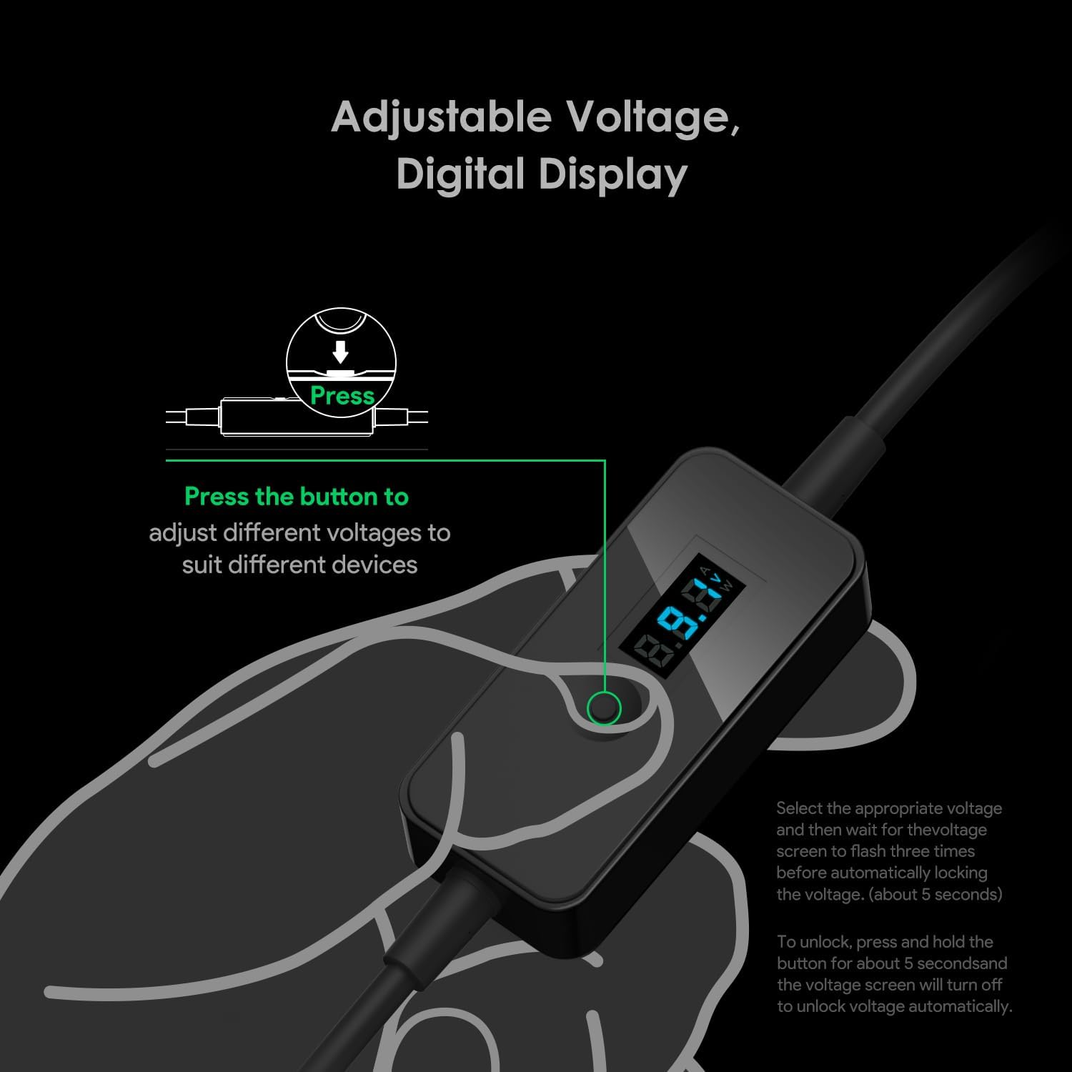 KFD USB C to DC Adapter Cable with Adjustable Voltage Output 5V 9V 12V 15V 20V 28V PD Fast Charging Cable Universal Charger 15PCS Connecors DC Cable for Laptop Chromebook Phone Speaker USB Hub 7Ft image number 5
