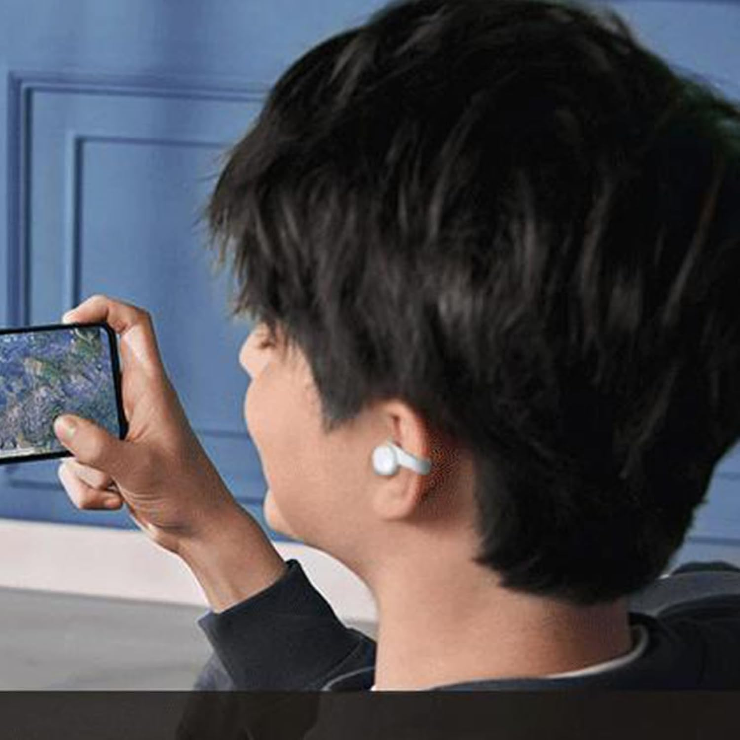 Ear Clip Headphones | Wireless Ear Clips Headphones | Wireless Noise Reduction Bone Conduction Earphones for Sports Shower Cycling Swimming Workplace Game Running Outdoor image number 3