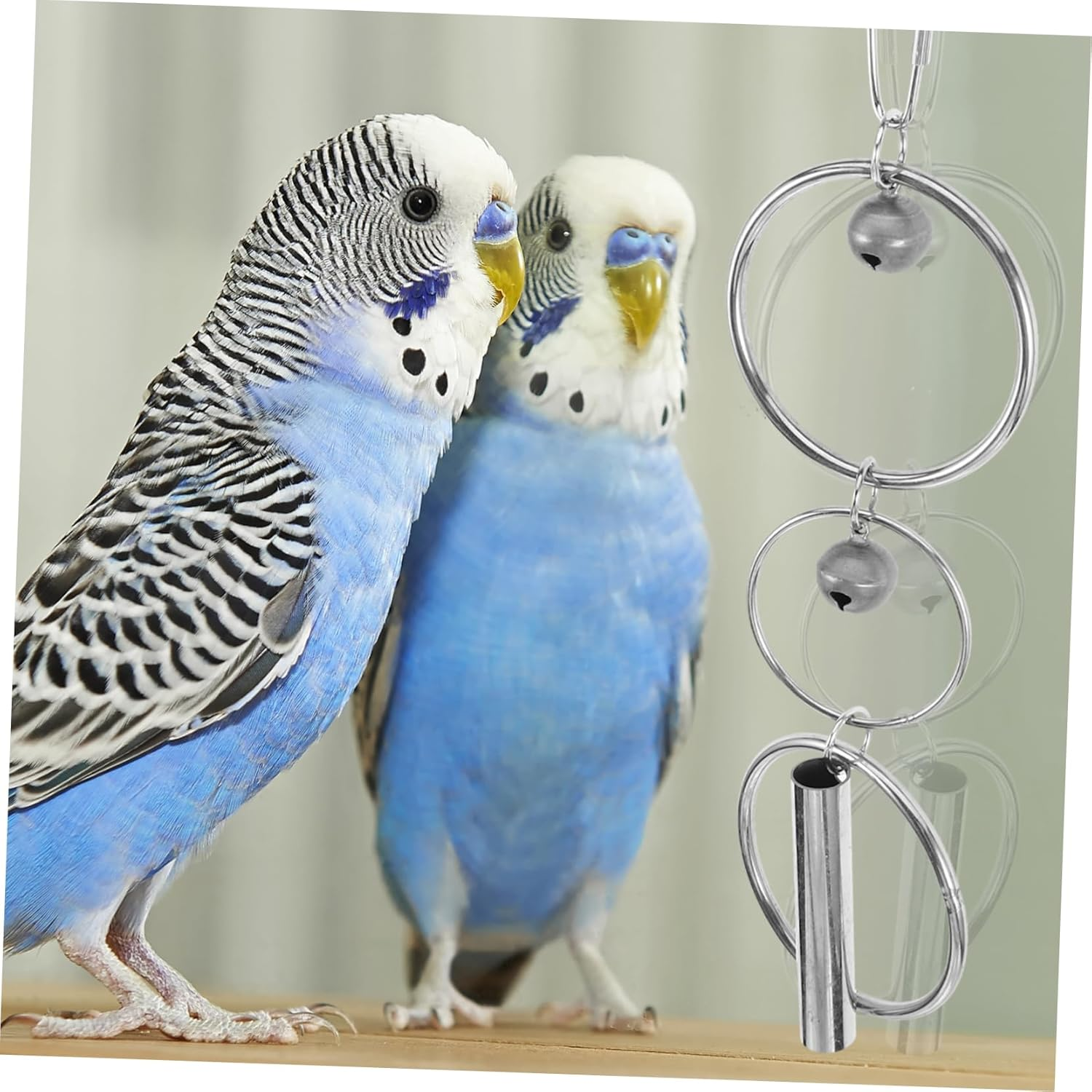 VILLFUL Parrot Toys for Large Birds Metal Bells Pendant Bird Cage Pendant Bell Hanging Decor image number 2