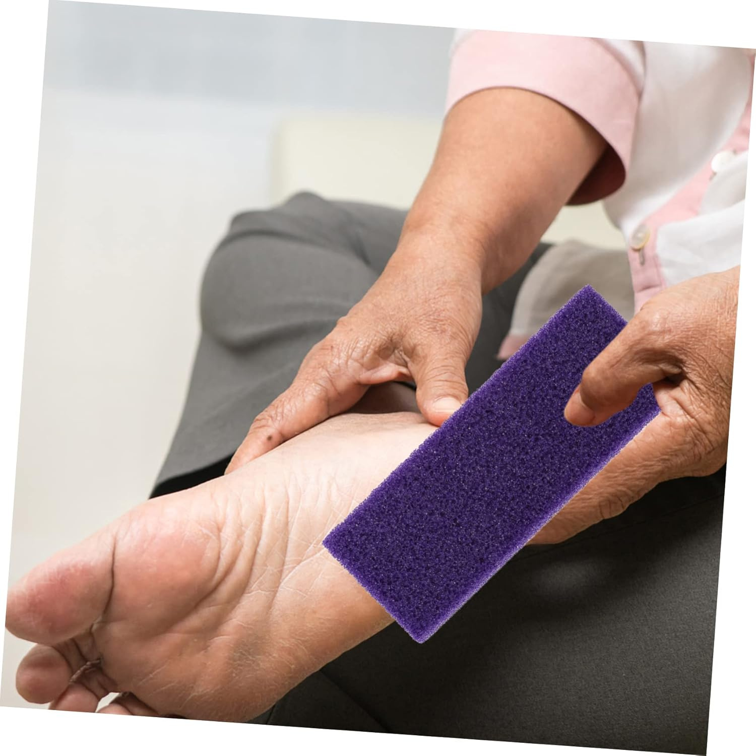 PACKOVE 2Pcs Purple Pumice Stone Foot Care Exfoliator Callus Remover Tool for Smooth Feet Natural Lava Rock Scrubber for Dead Skin Removal Comfortable Grip image number 3