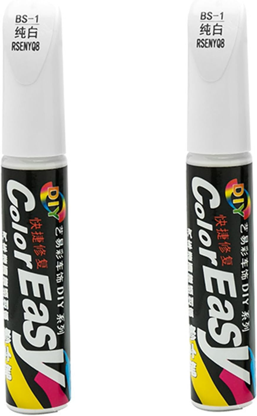 2 Pcs Touch up Paint Pen for Cars, Quick & Easy Vehicle Scratch Repair Paint Kit, Automotive Scratch Remover Pen for Cars, Trucks, Suvs - Effective Glossy Paint Fill Pen for Minor Scratches (White) image number 1