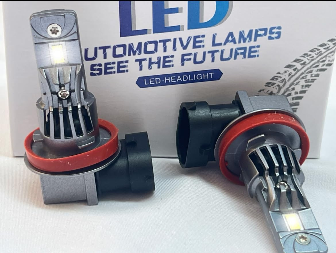 Wbuosz H8 LED Headlight Bulbs, 400% Brightness 29000LM 6000K White 1:1 Mini Size All-In-One Conversion Kit Non-Polarity No Adapter Required Plug and Play H9 H8 H11 LED Fog Light Bulb, Pack of 2