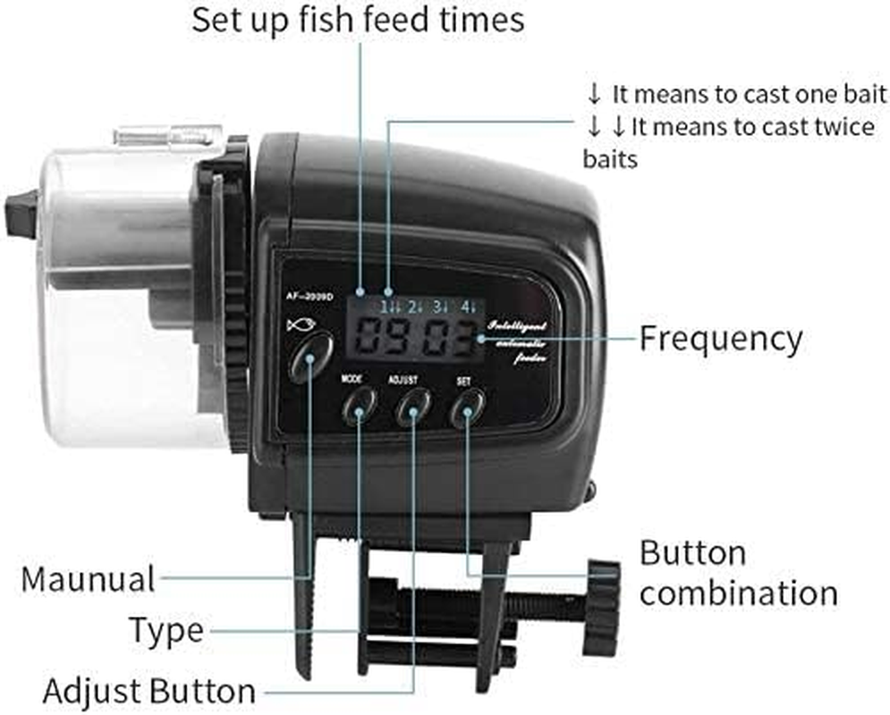Automatic Fish Feeder Aquarium Auto Fish Food Dispenser Food Feeding Machine LCD Display Electronic Fish Feeder for Fish image number 3