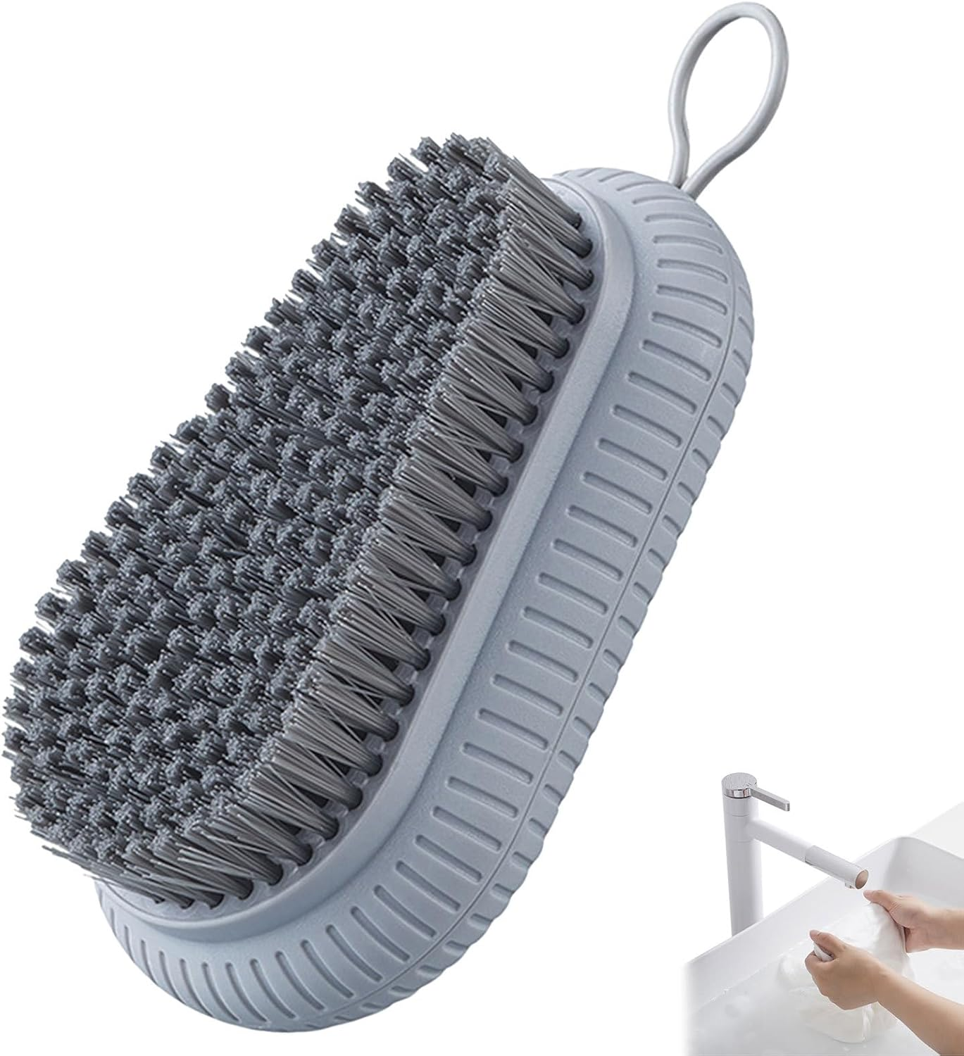 Nail Cleaning Brush - Hand Held Nail Scrubber Ergonomic Finger Washer | Textured Heavy Duty Nylon Pheels, Portable Grooming Solution for The
