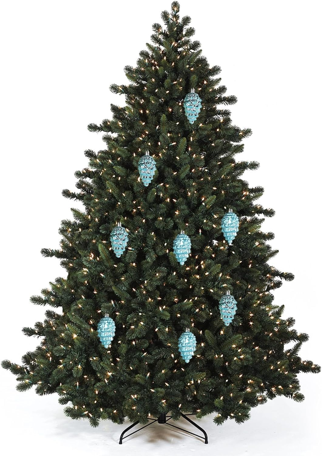 Christmas Baubles Christmas Ball Ornaments 8Pcs Christmas Ball Christmas Decorations Christmas Tree Pinecone Ornaments Hanging for Christmas Tree Decor Christmas Balls Set Xmas Balls (Color : Blue)