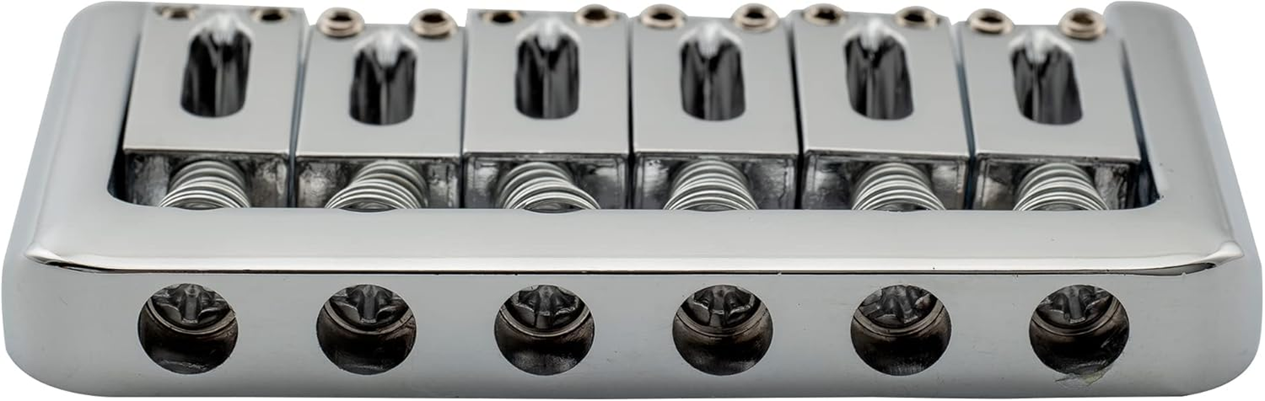 Musiclily 52.5Mm Edged Fixed Hardtail Bridge Non Tremolo Bridge for Strat Tele Style Electric Guitar, Chrome image number 6