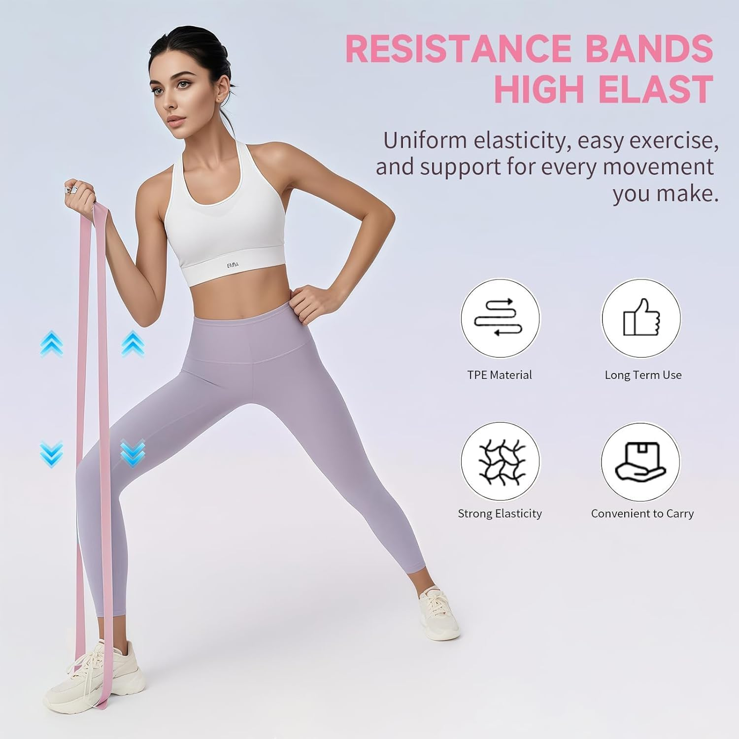 Pilates Essential Kit - Home Pilates Equipment Set with Pilates Ring & Long Resistance Bands & 3 Level Pilates Loop Bands & Soft Pilates Ball & Pilates Grip Socks image number 5