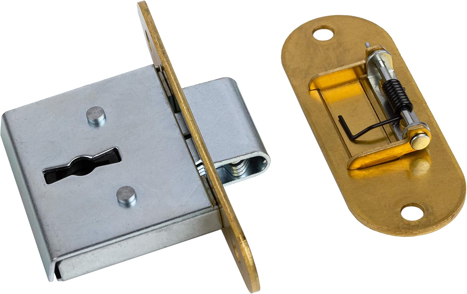 LRT-6 Brass Full Mortise round ROLL TOP Desk Lock & Skeleton Keys + Free Bonus (Skeleton Key Badge) image number 4
