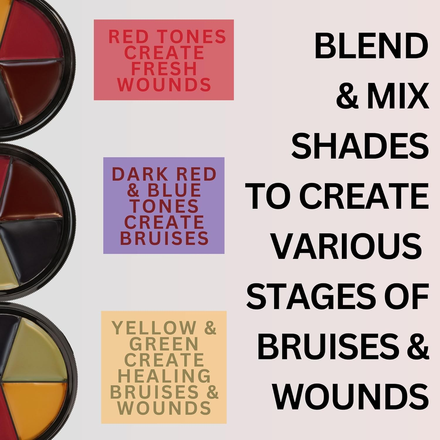 Mehron Makeup 5 Color Bruise Wheel for Special Effects| Movies| Halloween image number 5