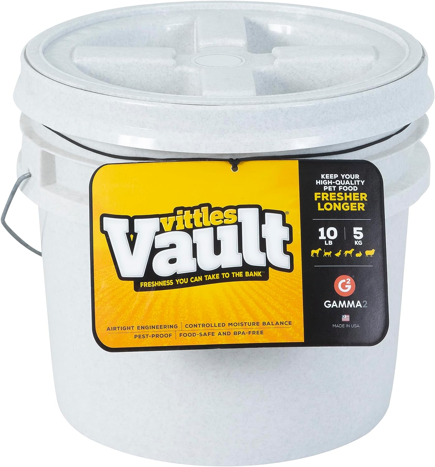 GAMMA2 Vittles Vault 10 Lb Airtight Bucket Container for Food Storage, Food Grade and BPA Free image number 1