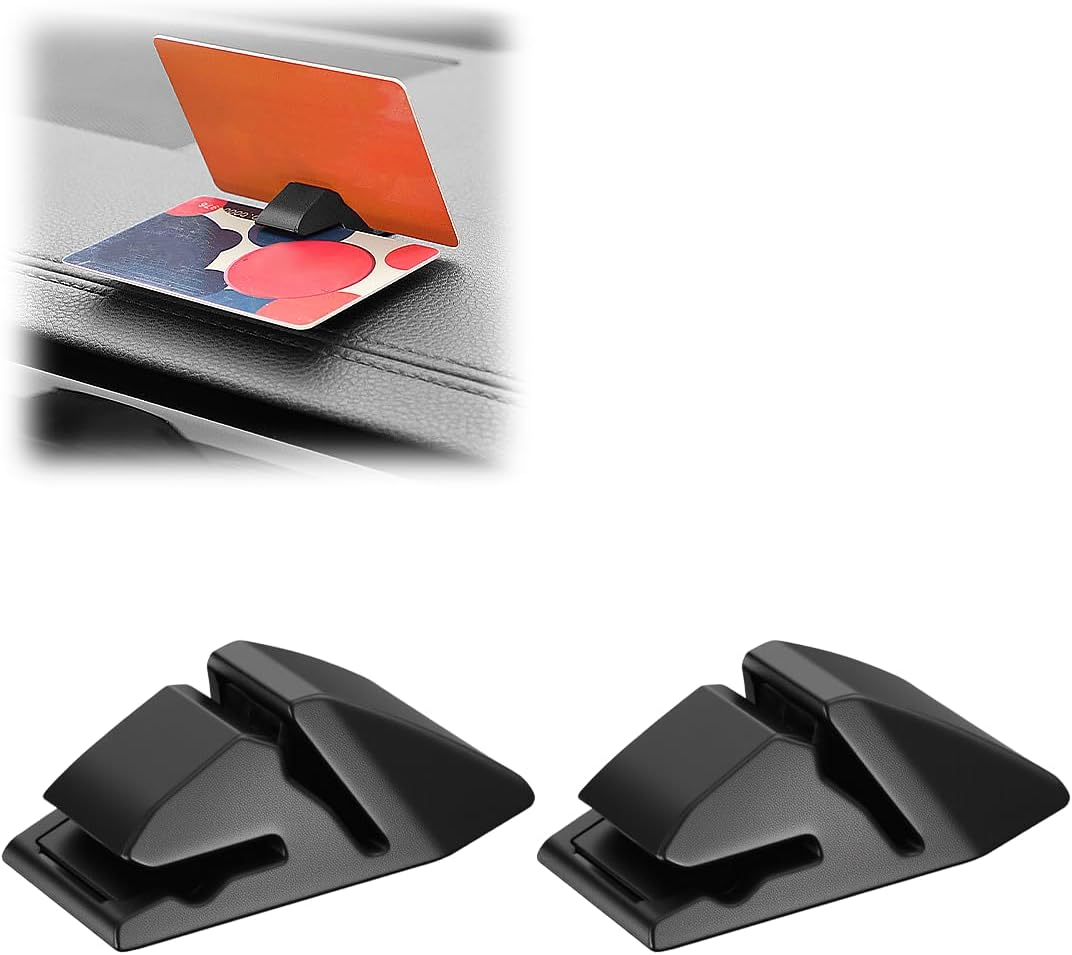 Car Dashboard Card Holder, Self-Adhesive Automotive Business Card Organizer Clip, Portable Auto Temporary Parking Ticket Organizer, Vehicle Interior Storage Accessories (2PCS) image number 5