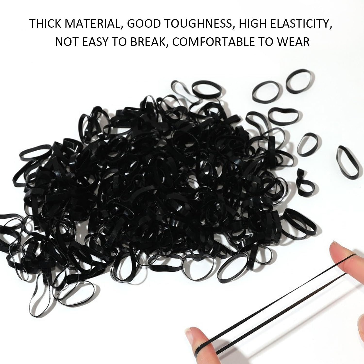 CHROMACRAFT Pack of 1000 Elastic Hair Bobbles, Women'S Small Hair Bobbles, Transparent Hair Ties, Small Rubber Bands image number 2