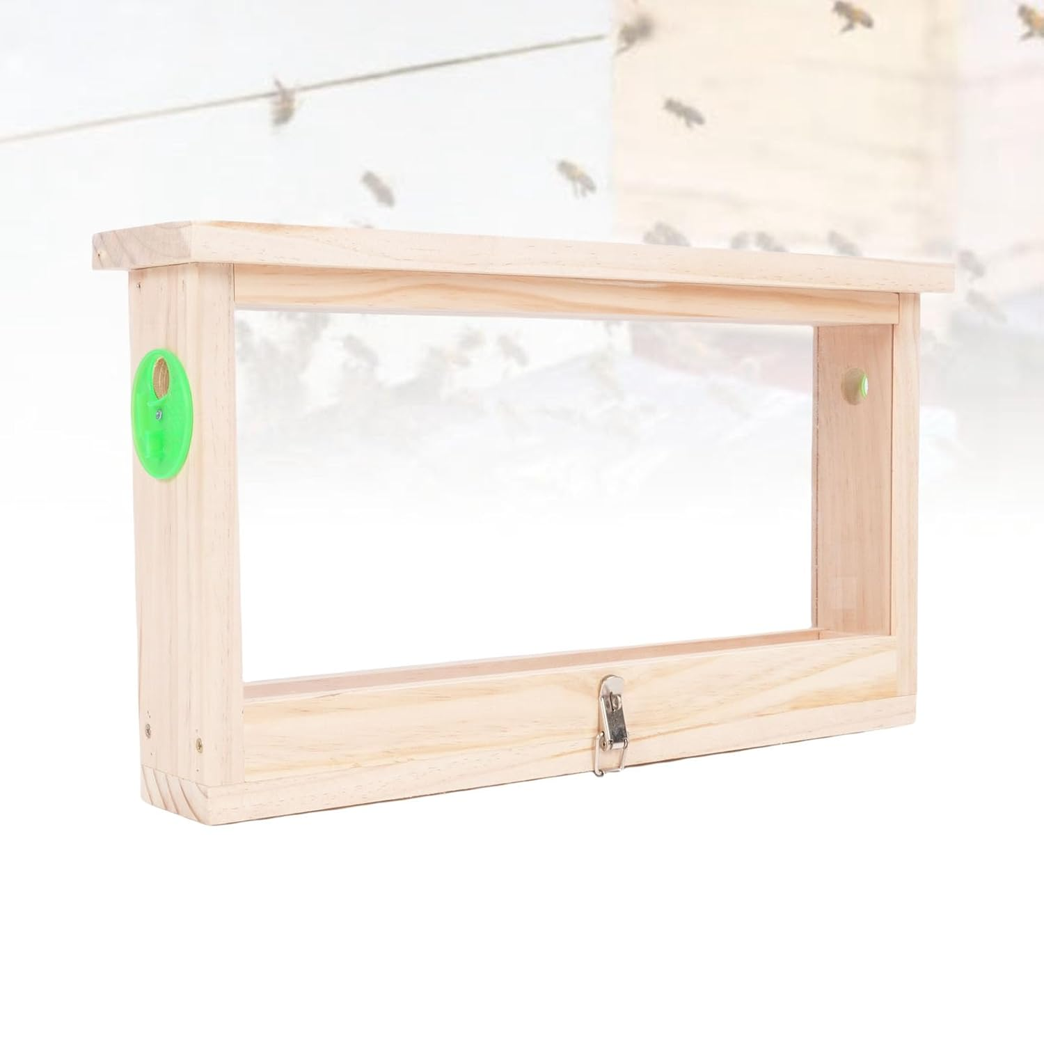 TOPINCN Bee Breeding Observation Box Educational Transparent Wooden Hive for Beekeeping Supplies Ideal for Educational Demonstrations image number 1