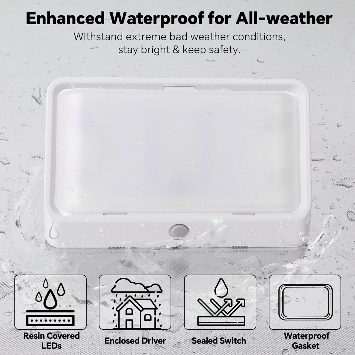 Obeaming RV Porch Light W/Switch 2CCT White Amber Switchable 12V Campervan Exterior Utility LED Replacement Light for Camper Motorhome Caravan and Truck, 410 Lumen & Red Nightlight image number 3