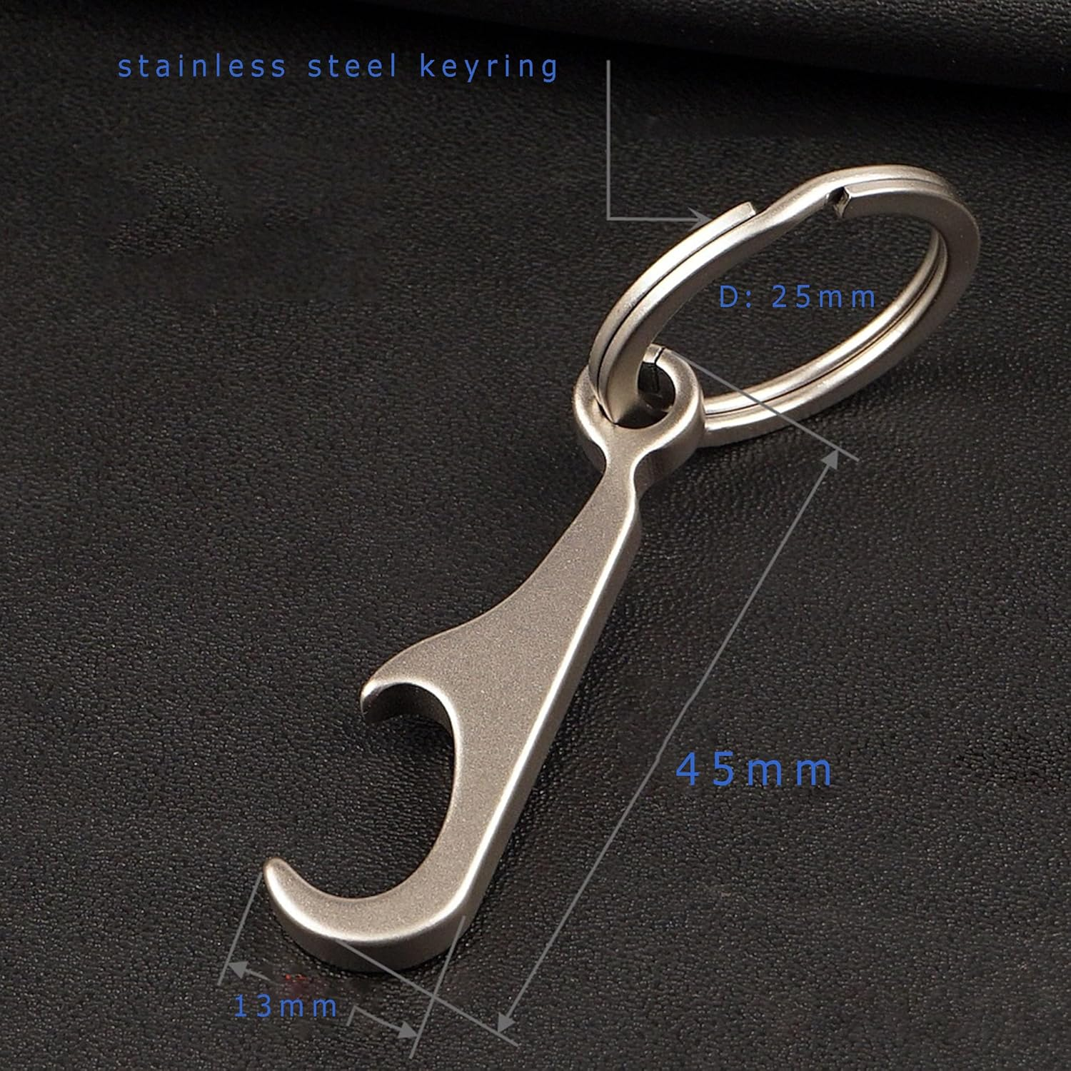 Titanium Mini Bottle Opener Keychain with Stainless Steel Key Ring Lightweight Portable EDC Mini Keychain Tool image number 2