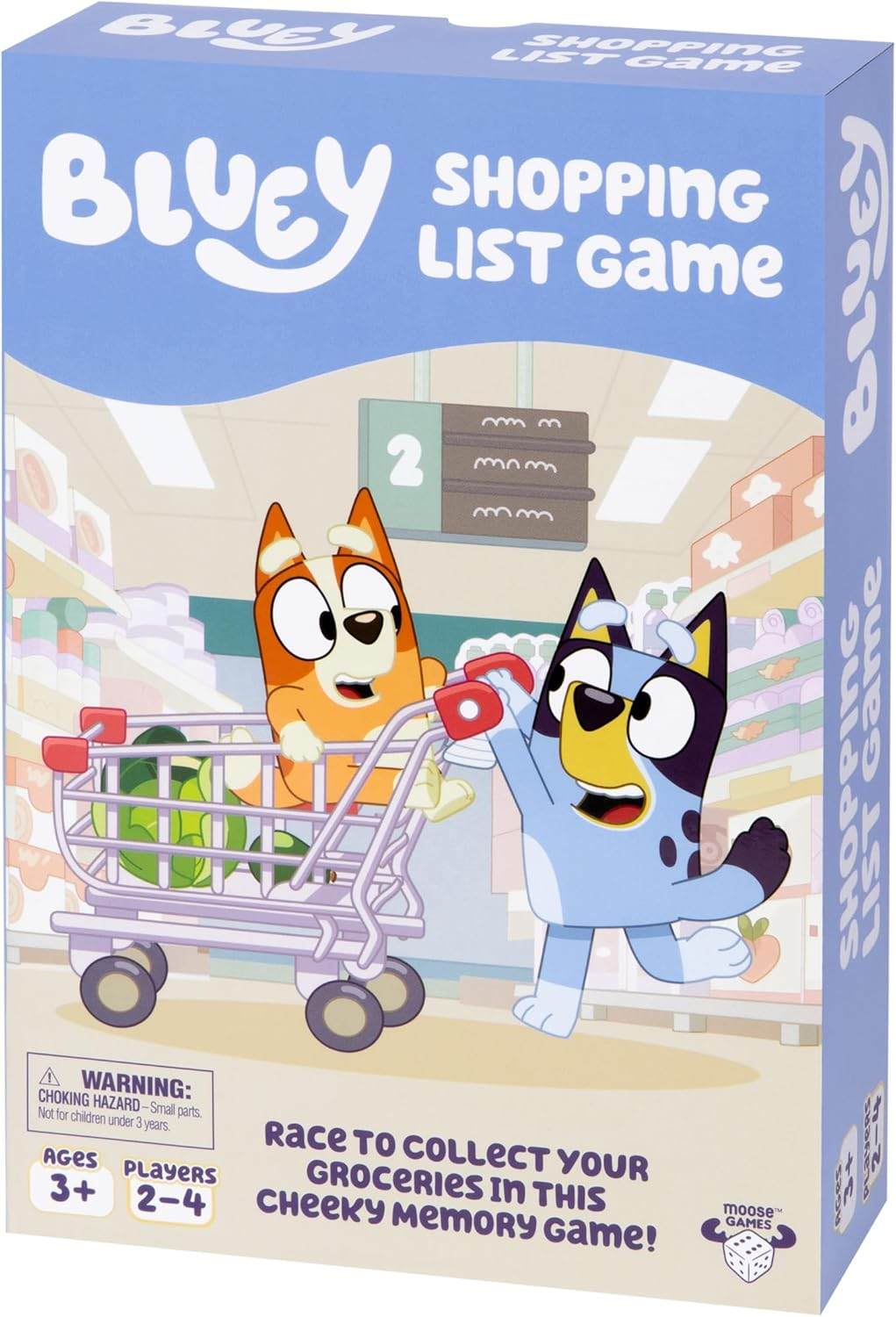 Bluey Shopping List Game, Join Bluey, Bingo, Bandit & Chilli on a Fun Supermarket Adventure, Race to Fill Your Trolley in This Fun Memory and Matching Game, for Ages 3+, 2-4 Players image number 3