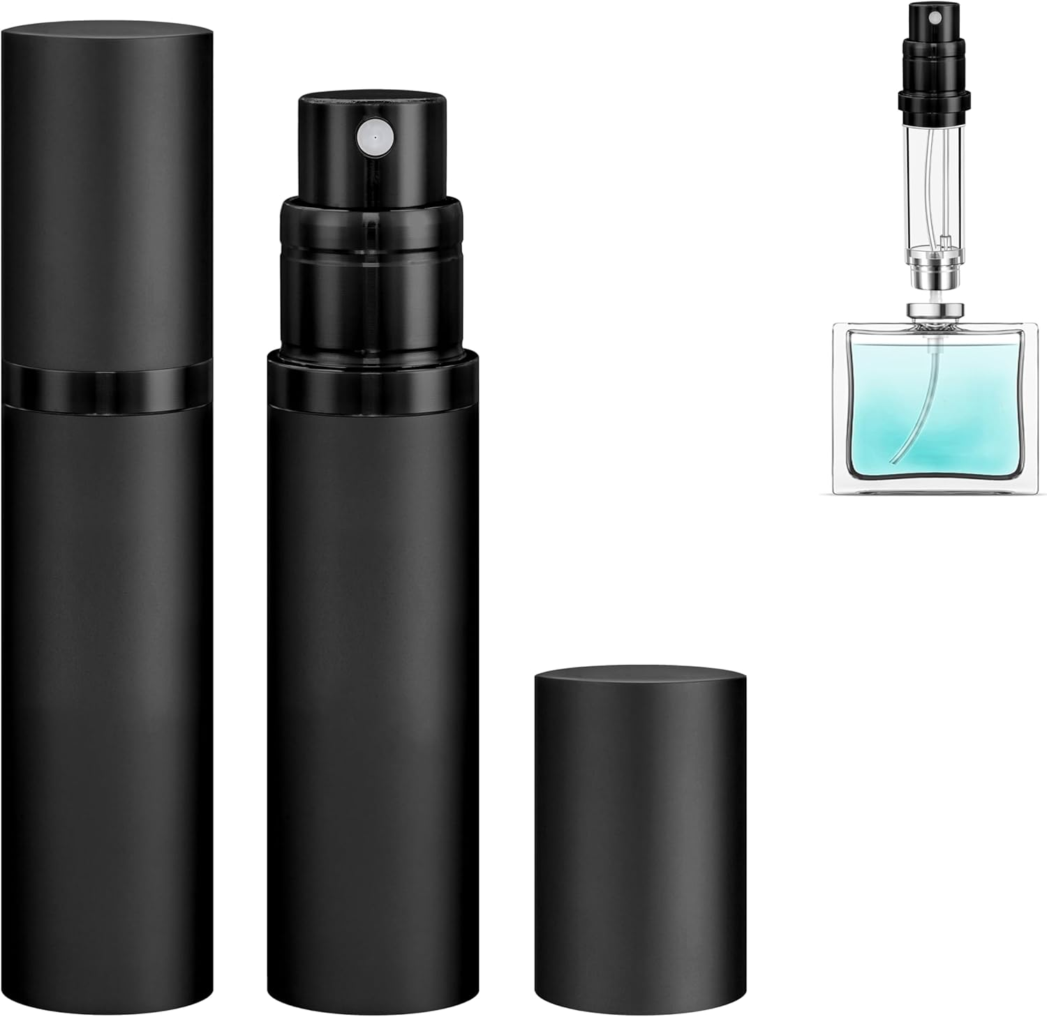 Travel Refillable Perfume Atomiser Bottle - 5Ml Leakproof Travel Perfume Refillable Bottle, Perfume Atomizer (Black & Black)