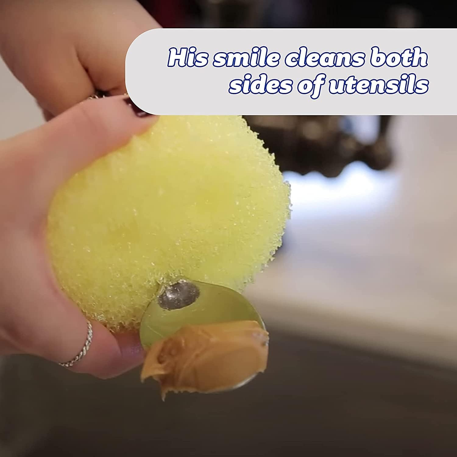 Scrub Daddy Lemon Fresh - Multipurpose Cleaning Sponge - Soft in Warm Water, Firm in Cold Water for Tough Cleaning - Scratch Free, Odour Resistant and Lemon Scented, Ergonomic image number 1