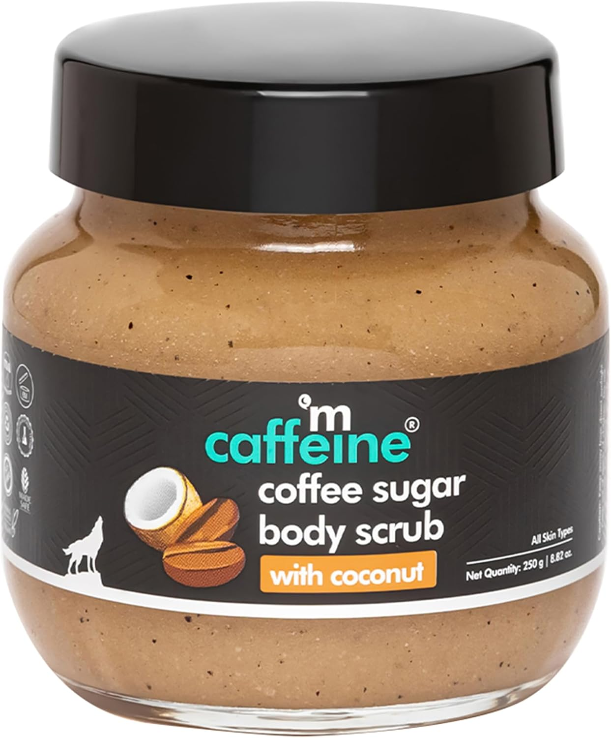 Mcaffeine Coffee Sugar Body Scrub with Coconut - Body Wash and Body Exfoliator - Reduces Cellulite and Stretch Marks - All Skin Types - 8.82 Oz image number 2