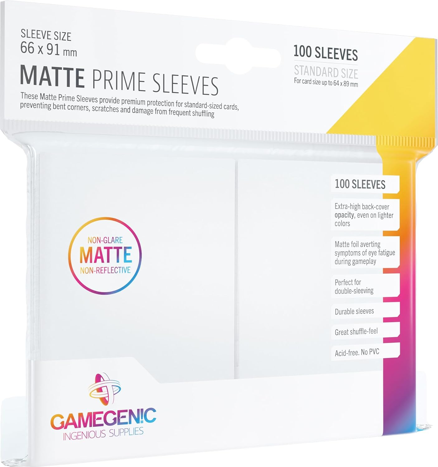Gamegenic Matt Prime Card Sleeves, Red - Black image number 2