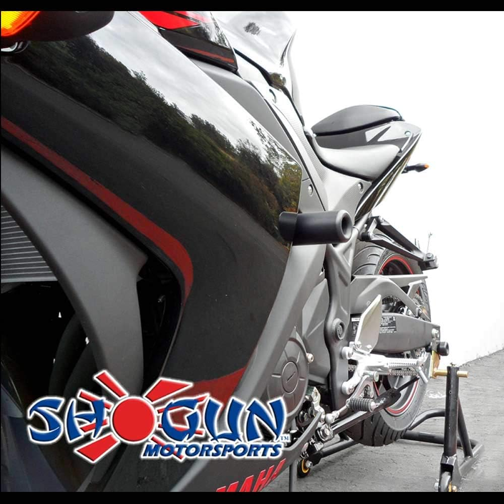 2015-2018 Yamaha YZF-R3 Black Complete No Cut Frame Slider Kit; Includes: No Cut Frame Sliders Swing Arm Spools and Bar Ends - 755-6129 - Made in the USA