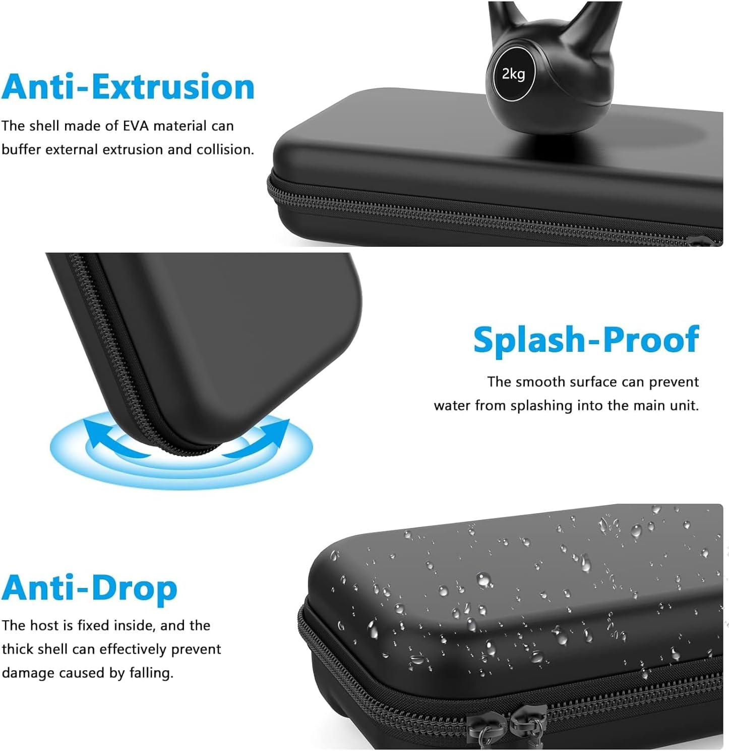 Carry Case Compatible with Nintendo Switch and New Switch OLED Console, Protective Hard Portable Travel Bag Cover Shell Pouch Mesh Pockets for Accessories and Games with 8 Game Cards Holders Black image number 4