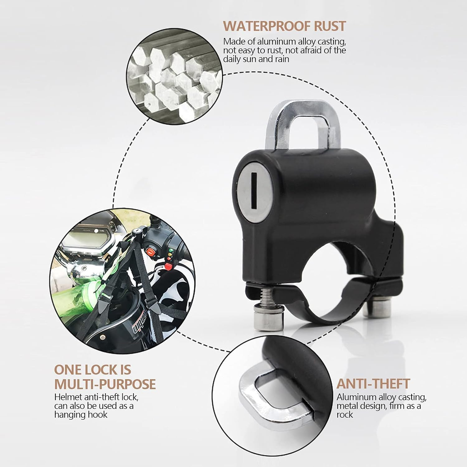 Universal Motorcycle Helmet Anti-Theft Security Lock - 1Pc Hook Lock for Helmet Protection image number 6