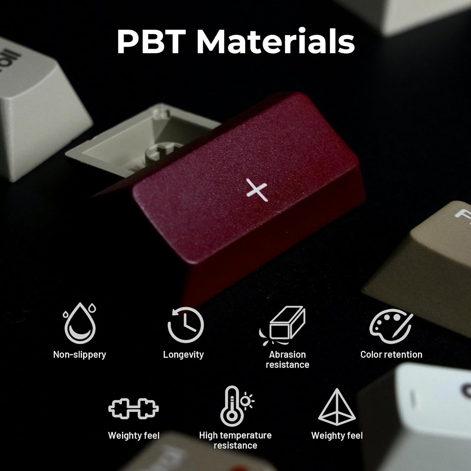 OHY PBT Keycaps, XVX Retro Keycaps 75 Percent, Dye-Sublimation, Cherry Profile Most 65% 75% 100% Cherry MX Switches Mechanical Keyboard, Retro Grey image number 2