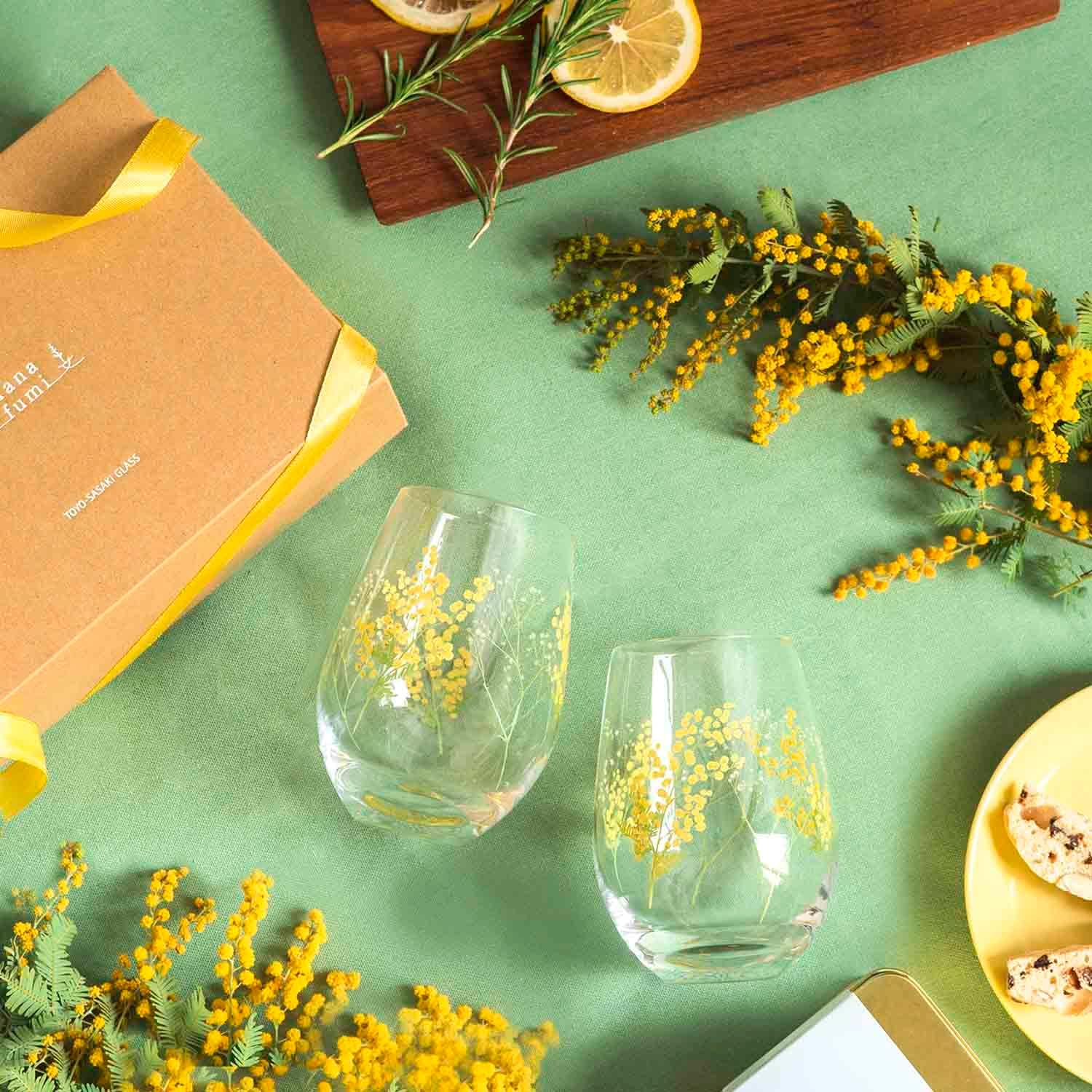 Toyo Sasaki Glass Hanafumi G099-T282 Tumbler Glass, Hanafumi, Approx. 12.2 Fl Oz (360 Ml), Set of 2, Mimosa Pattern, Haze Pattern, Made in Japan, Dishwasher Safe, Clear, Tumbler, Glass, Cup image number 7