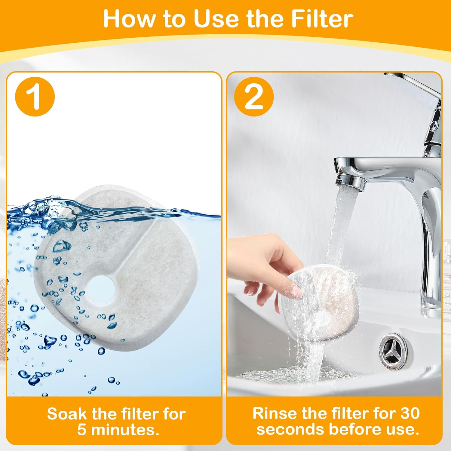 18 Pack Replacement Filters for E1/E1+ Cat Fountain (2L/67Oz), 18 Month Set for Pet Water Fountain